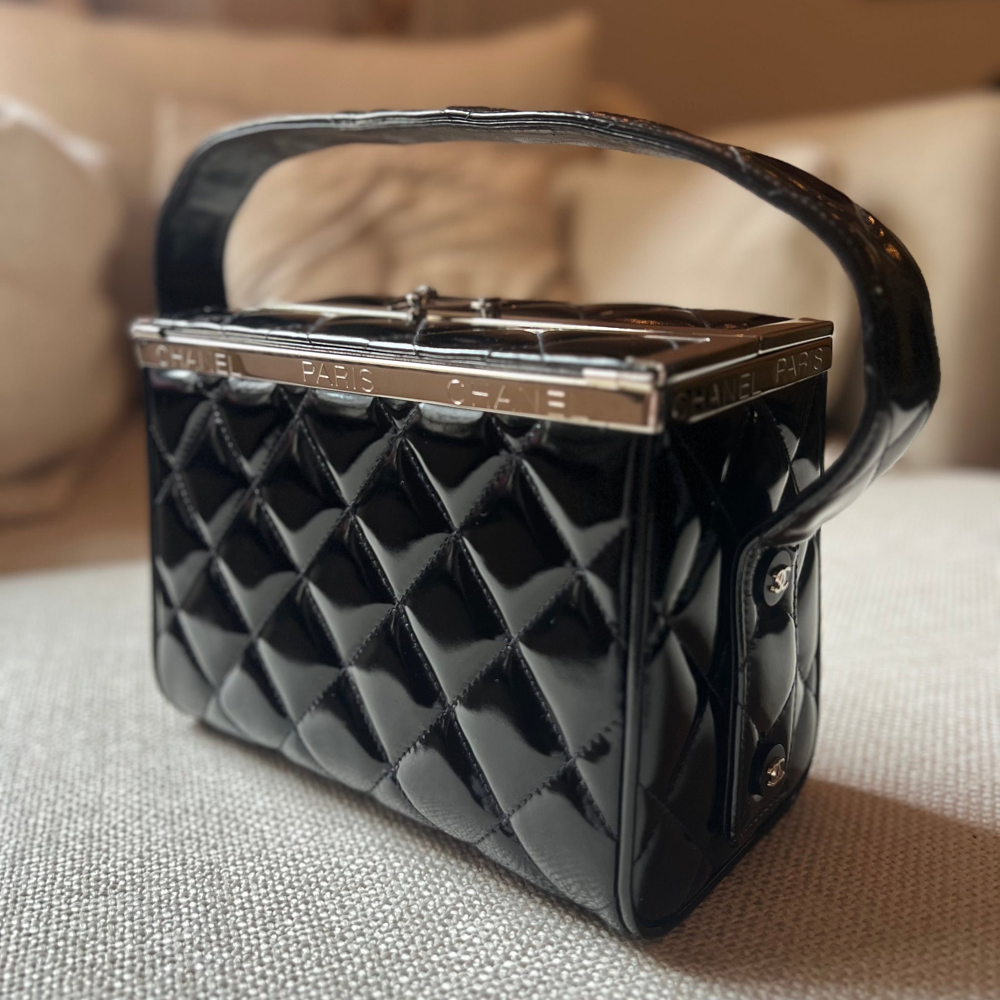 Chanel Vintage Patent Vanity Bag by The Vintage New Yorker