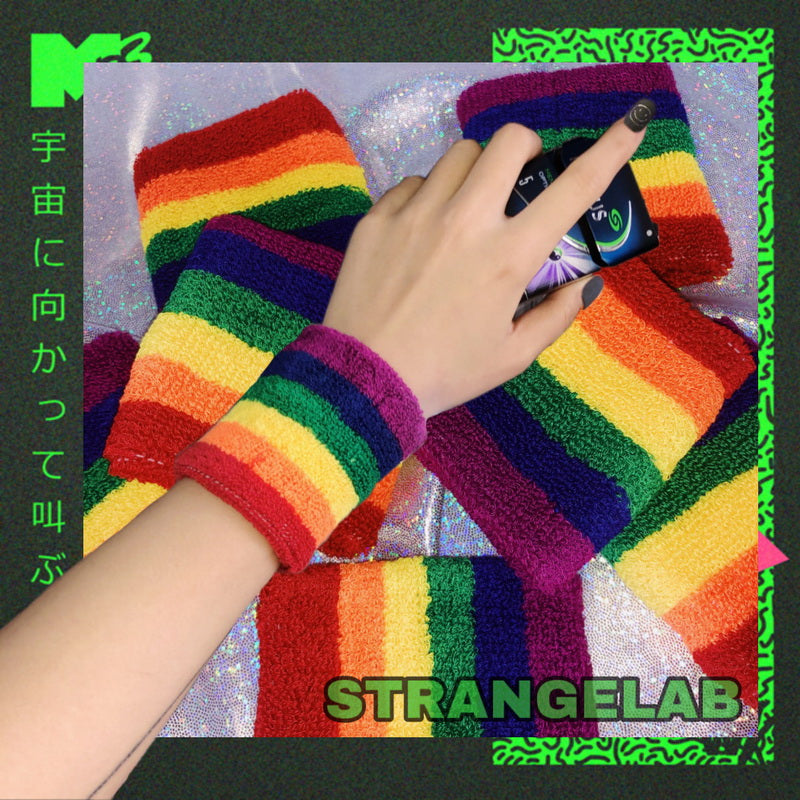 Harajuku Wrist Guard – Vintage Rainbow Color Elastic | STRANGELAB by Land Decora