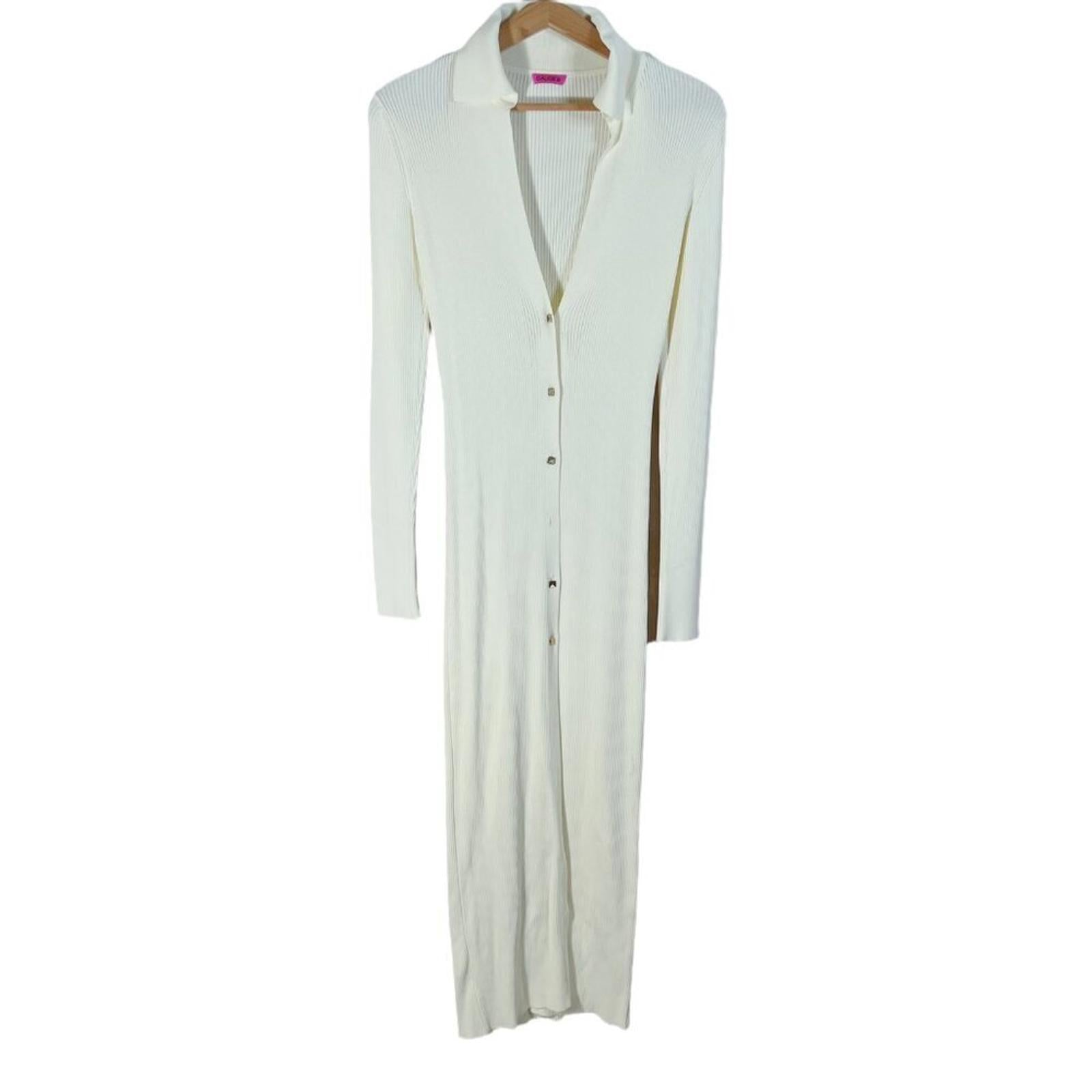 GAUGE81 Rubi Rib-Knit Dress in Ivory Maxi Dress Women's Size S by Hot Girl Secondhand