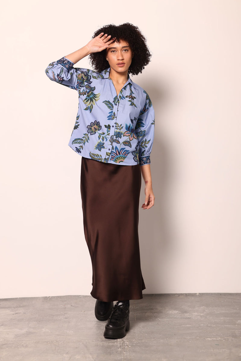 PERIWINKLE MOSAIC ELSA TOP by Maude Vivante