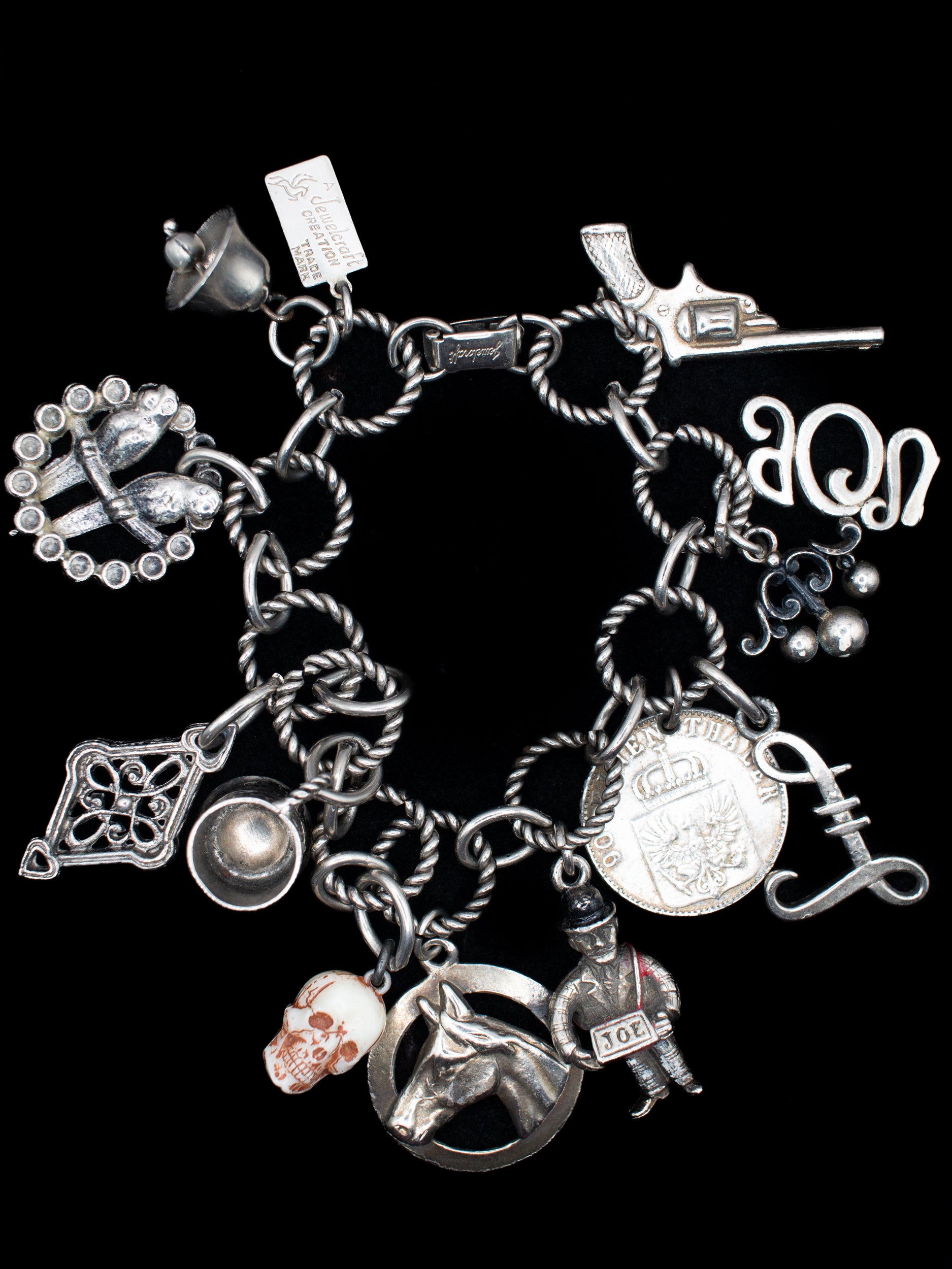 Vintage 90's Jewelcraft Charm Bracelet in Silver by Northern Grip