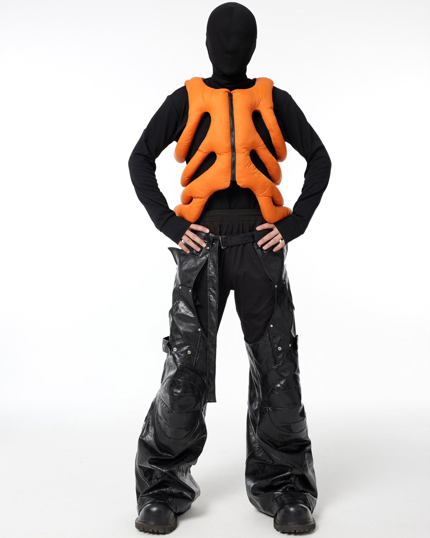 Black Biker Leather Pants by OFFCULTURE