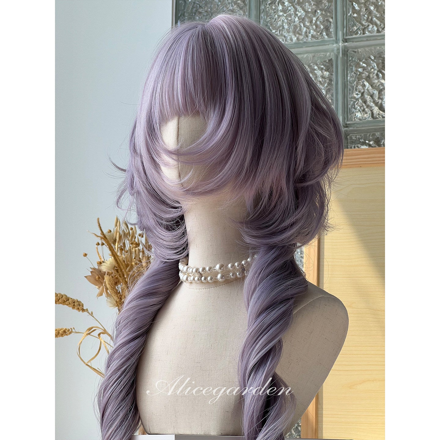 Ash Purple Lolita Wig | Anime Inspired Curly JK Hair Accessory by Land Decora