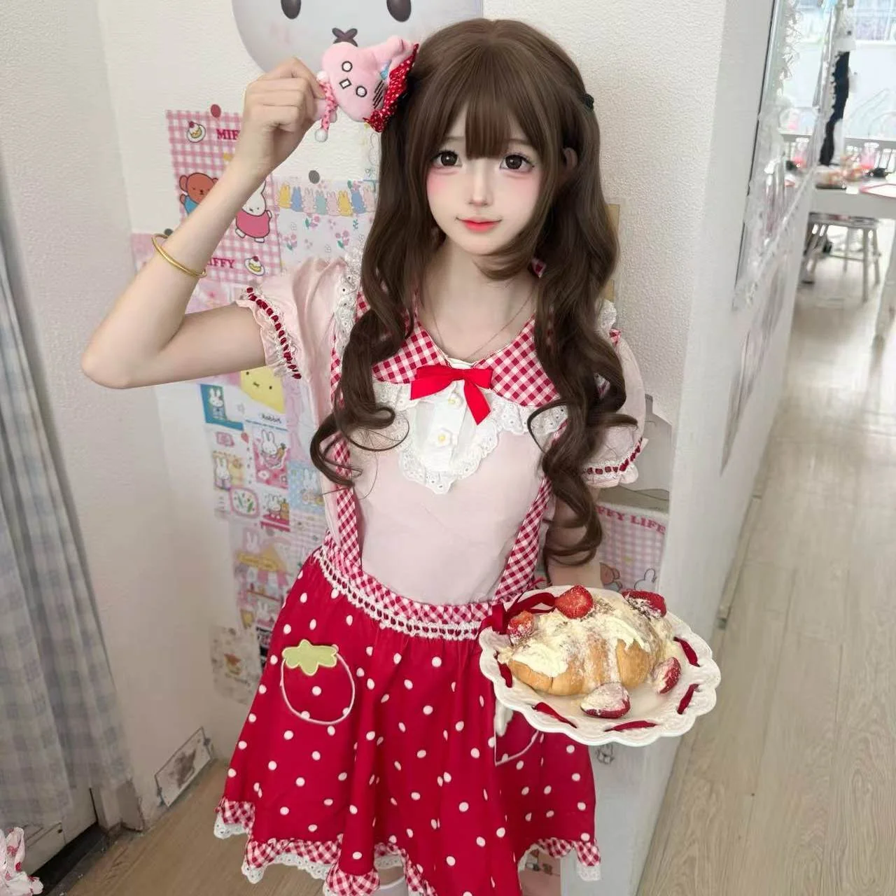 Jojifuku Strawberry Dress Set - Bunny Planet by Land Decora