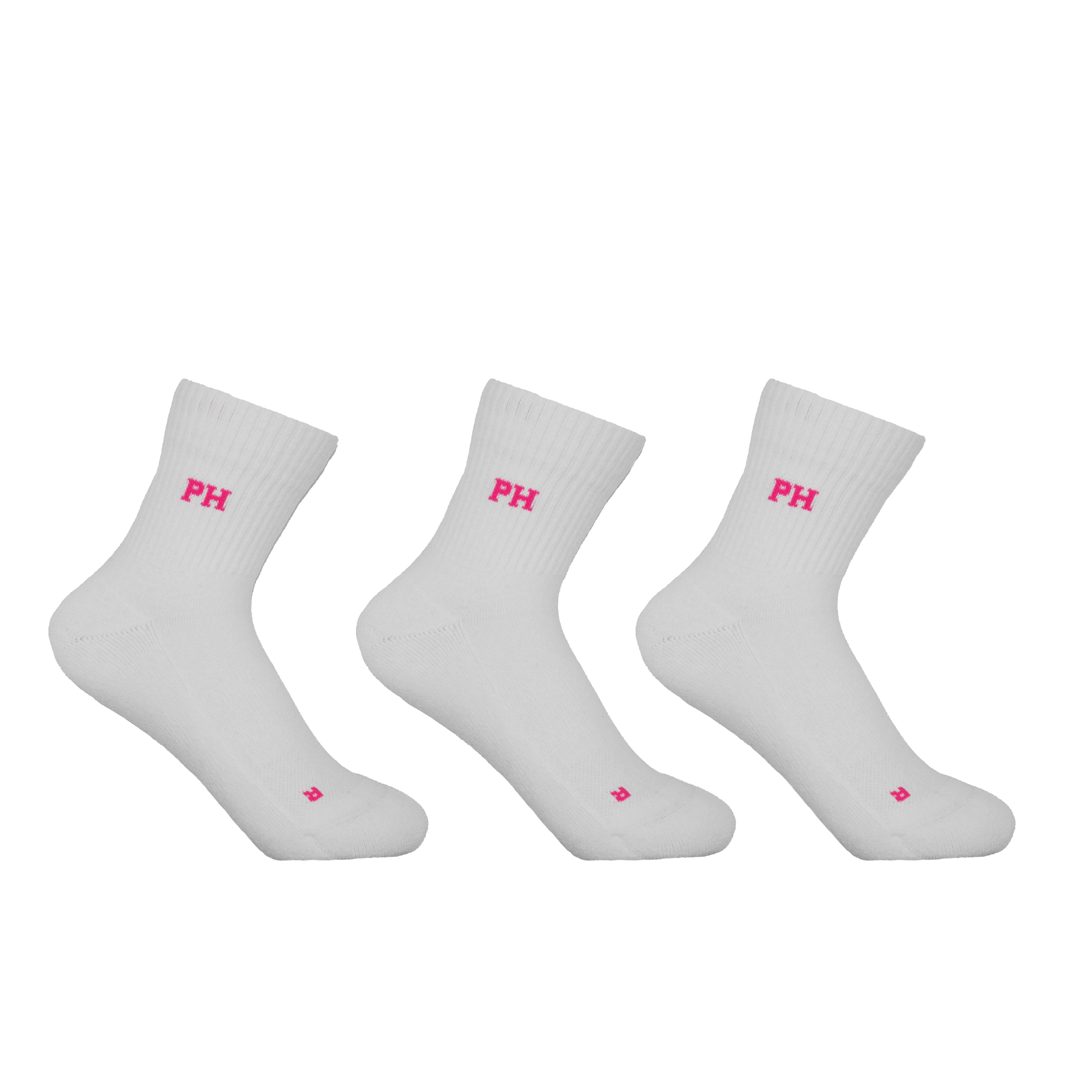3 Pack Essential Quarter Women's Sport Socks - White by Peper Harow