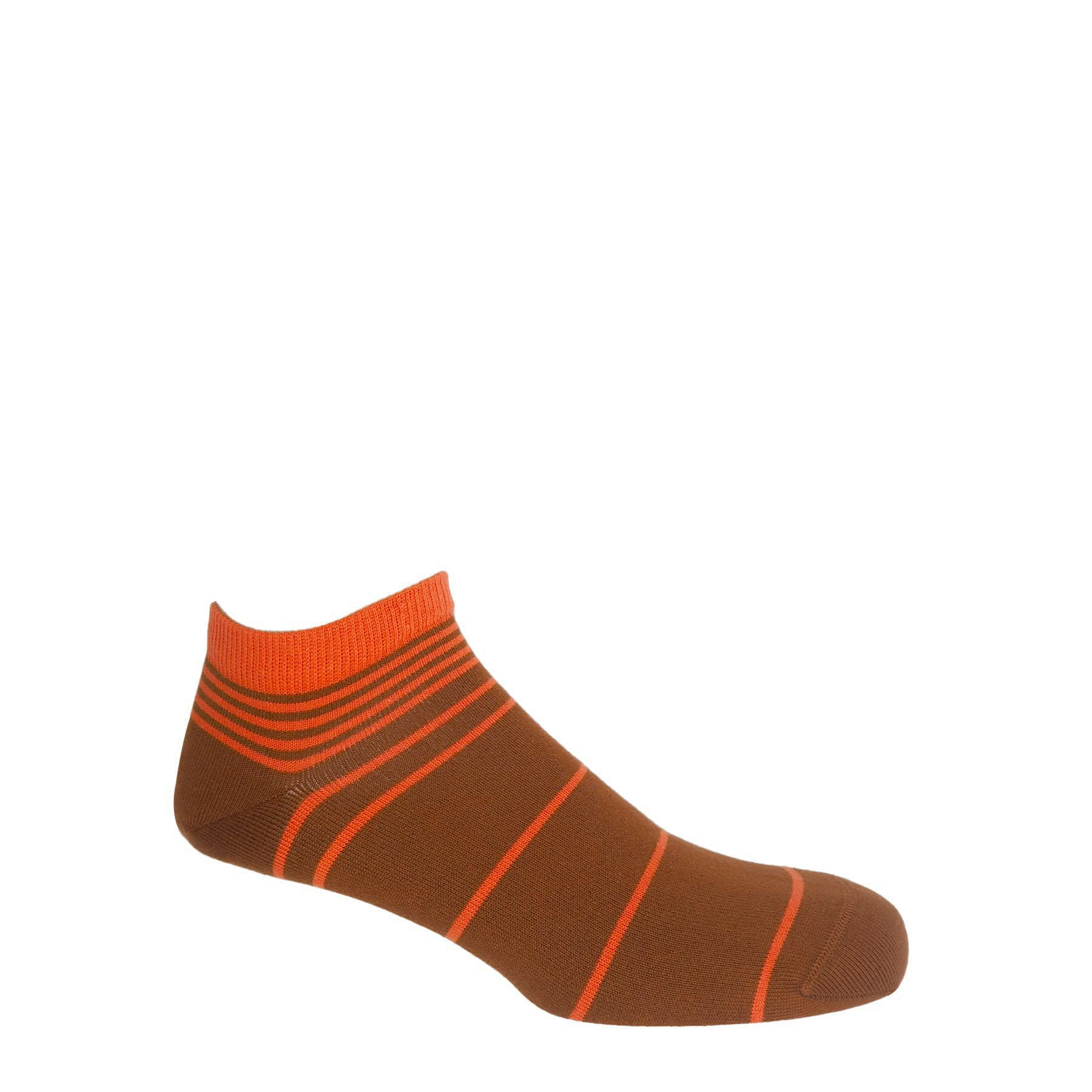 Retro Stripe Men's Trainer Socks - Brown by Peper Harow