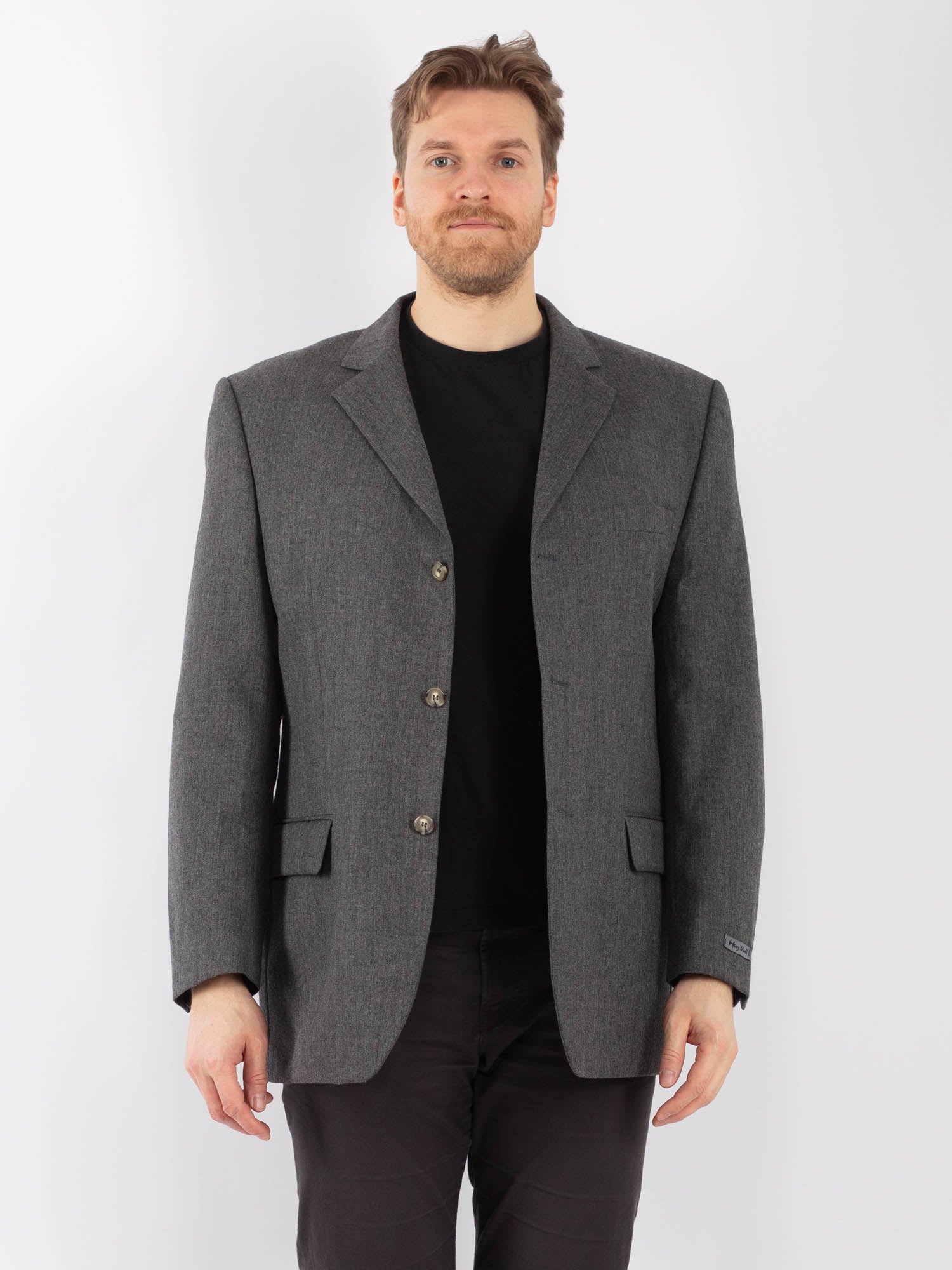 Vintage 70's Men Wool Blazer Jacket in Gray by Northern Grip