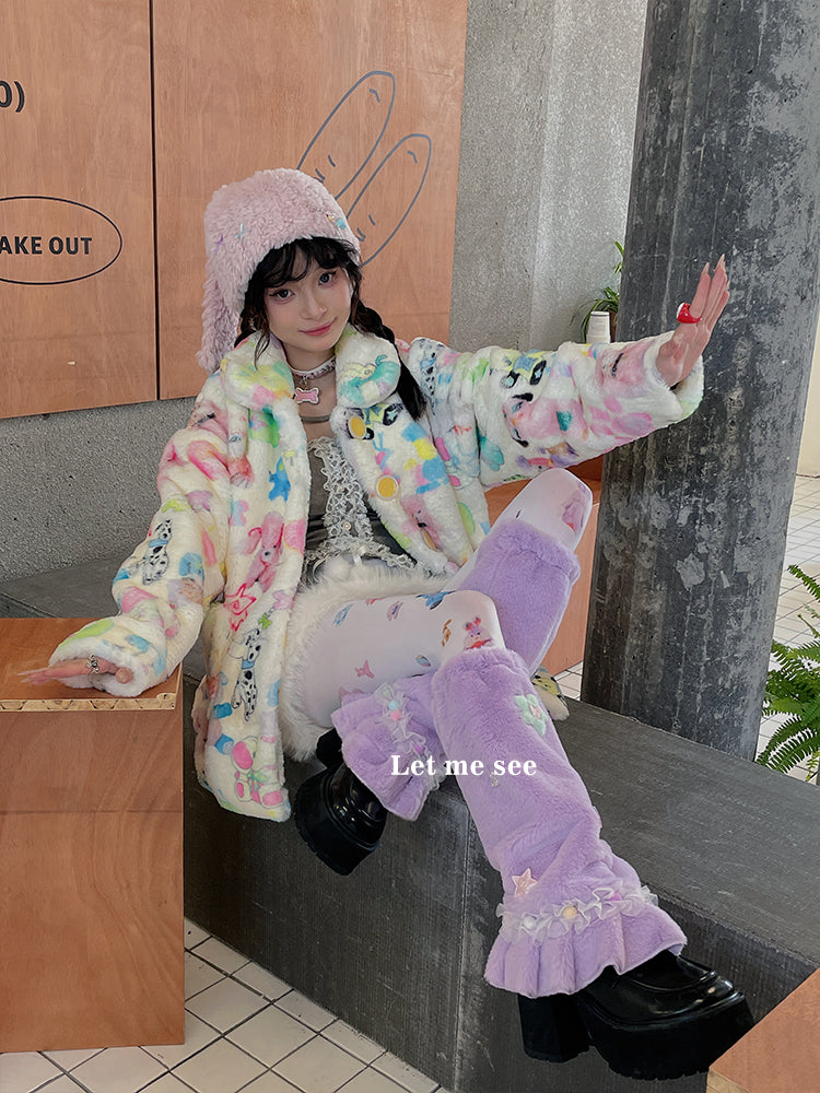 LET ME SEE Fluffy Leg Warmers | Decora Fall/Winter Cozy Leg Covers by Land Decora
