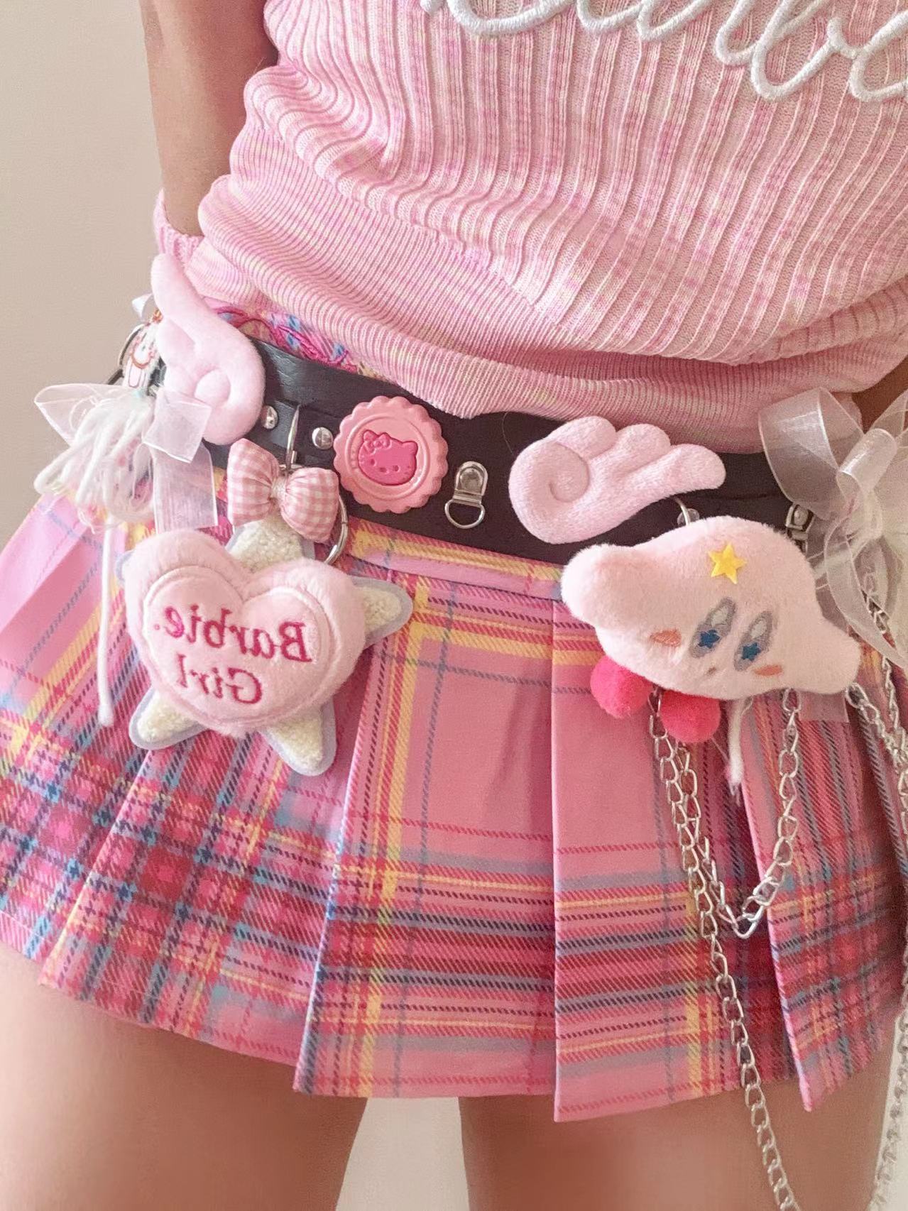 Hidden - Y2K Pink Bow Waist Belt for Decora & Subculture Looks by Land Decora