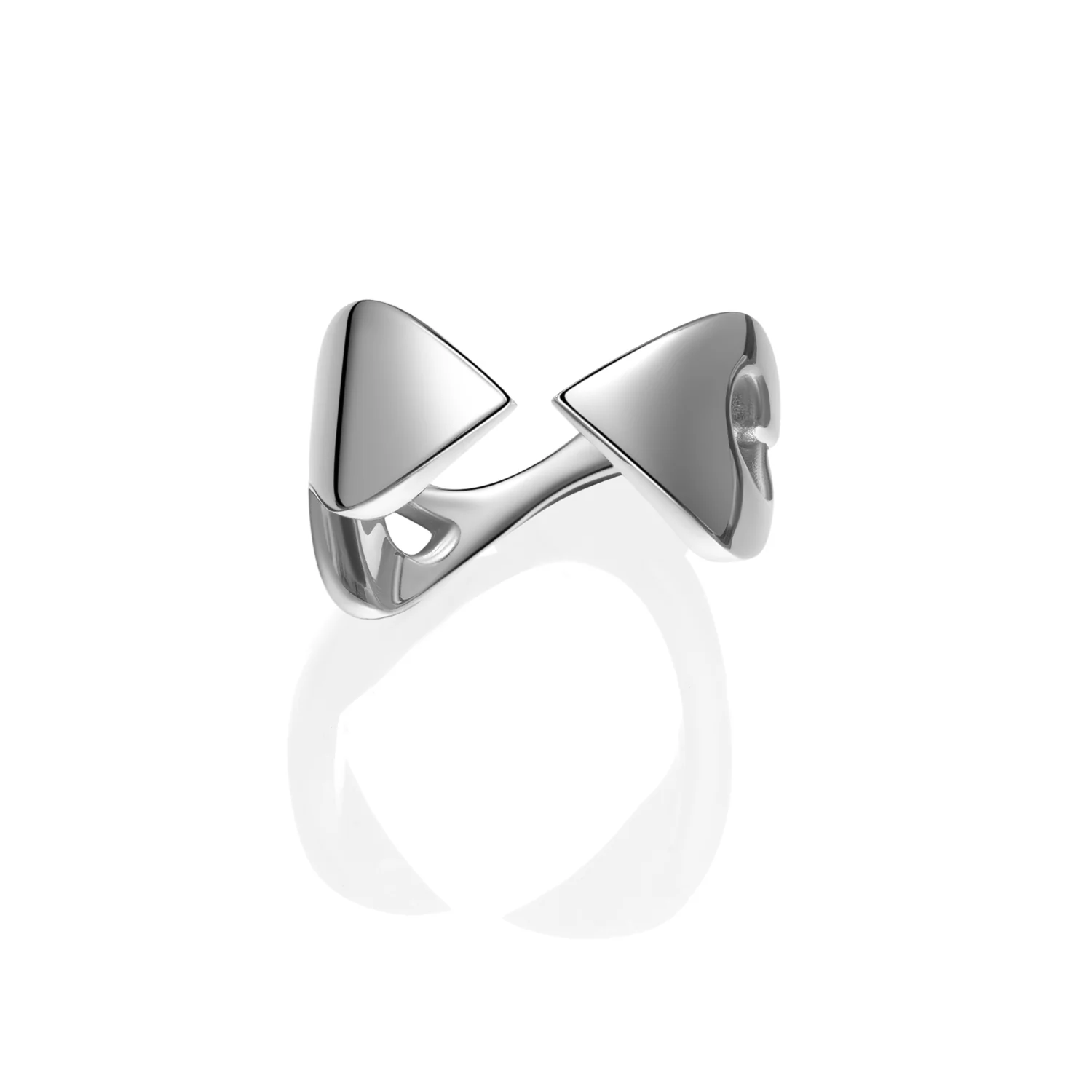 004|Sharp Curve Ring - Futuristic 925 Sterling Silver by Outsider Artist