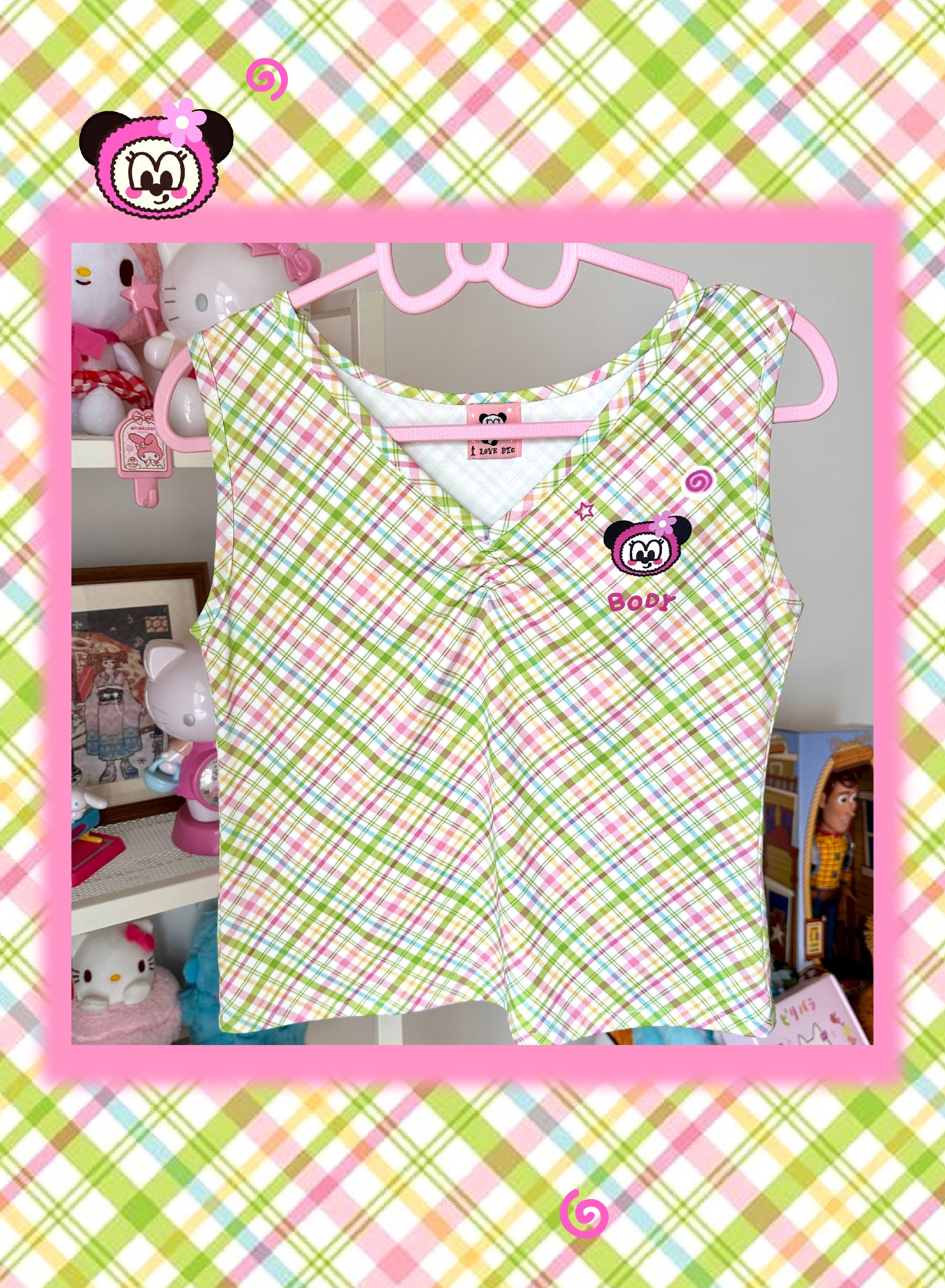 Y2K Plaid Stretch Tank Top – BodyTalk by Land Decora