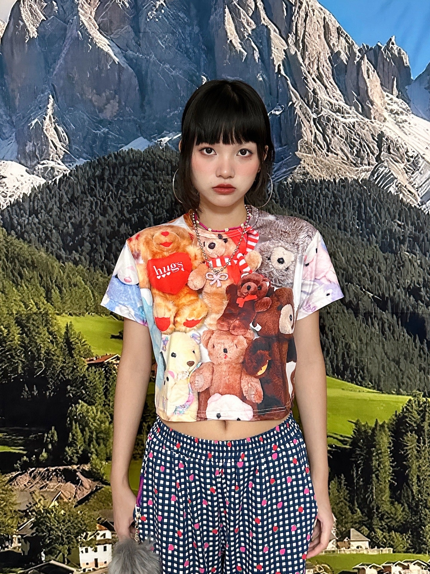 Harajuku Cropped T Shirt Loose Fit Retro Style - BunnyBunnyGun by Land Decora