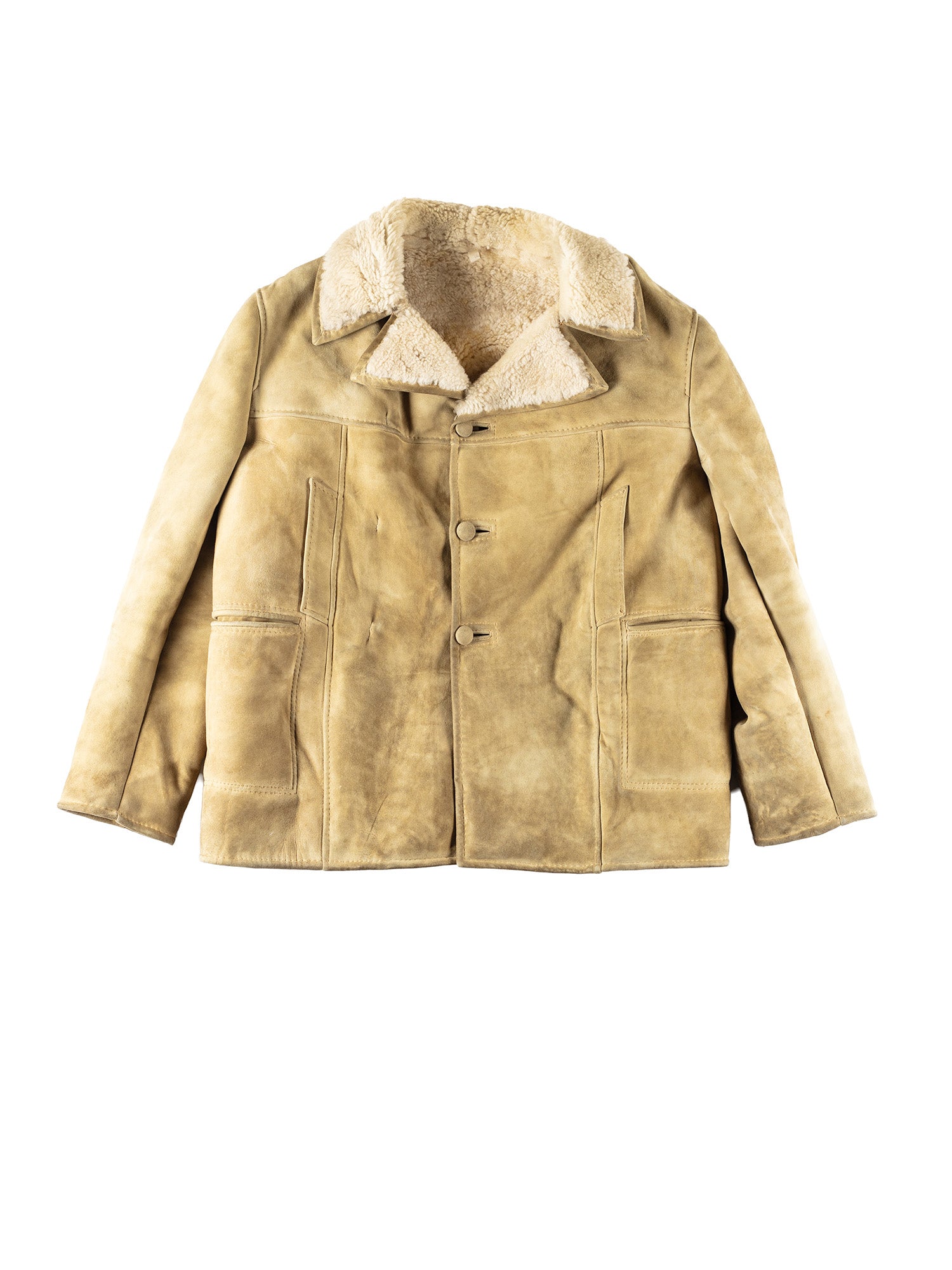 Vintage 80's Men Sheepskin Coat in Pastel Green by Northern Grip