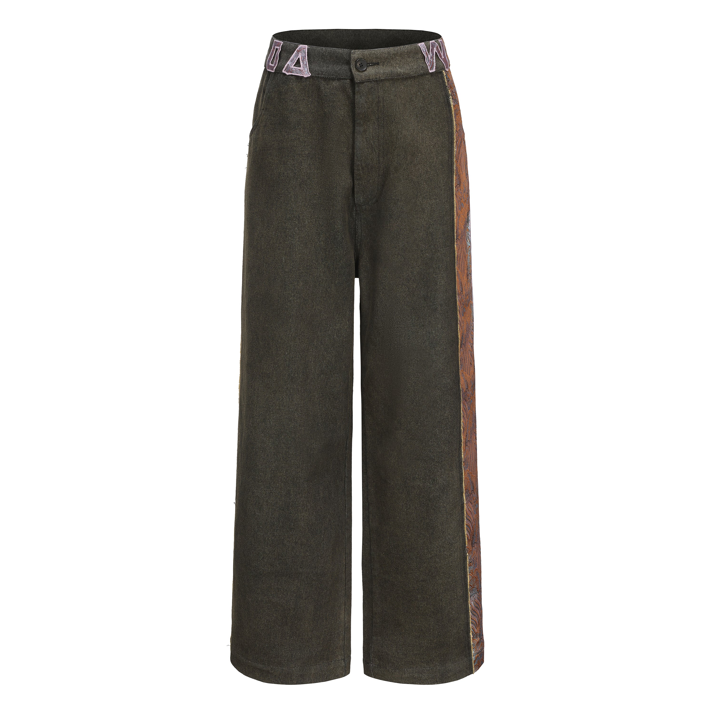 Wang Patch Wide Leg Denim Jeans by DAWANG