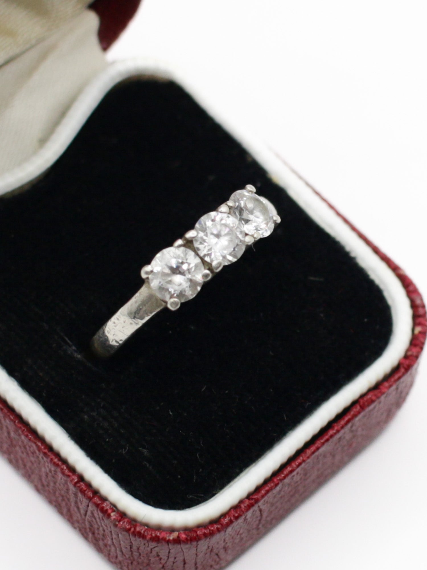 Vintage 925 Silver Three Stone CZ Ring Size 8 US 18.5mm by Northern Grip