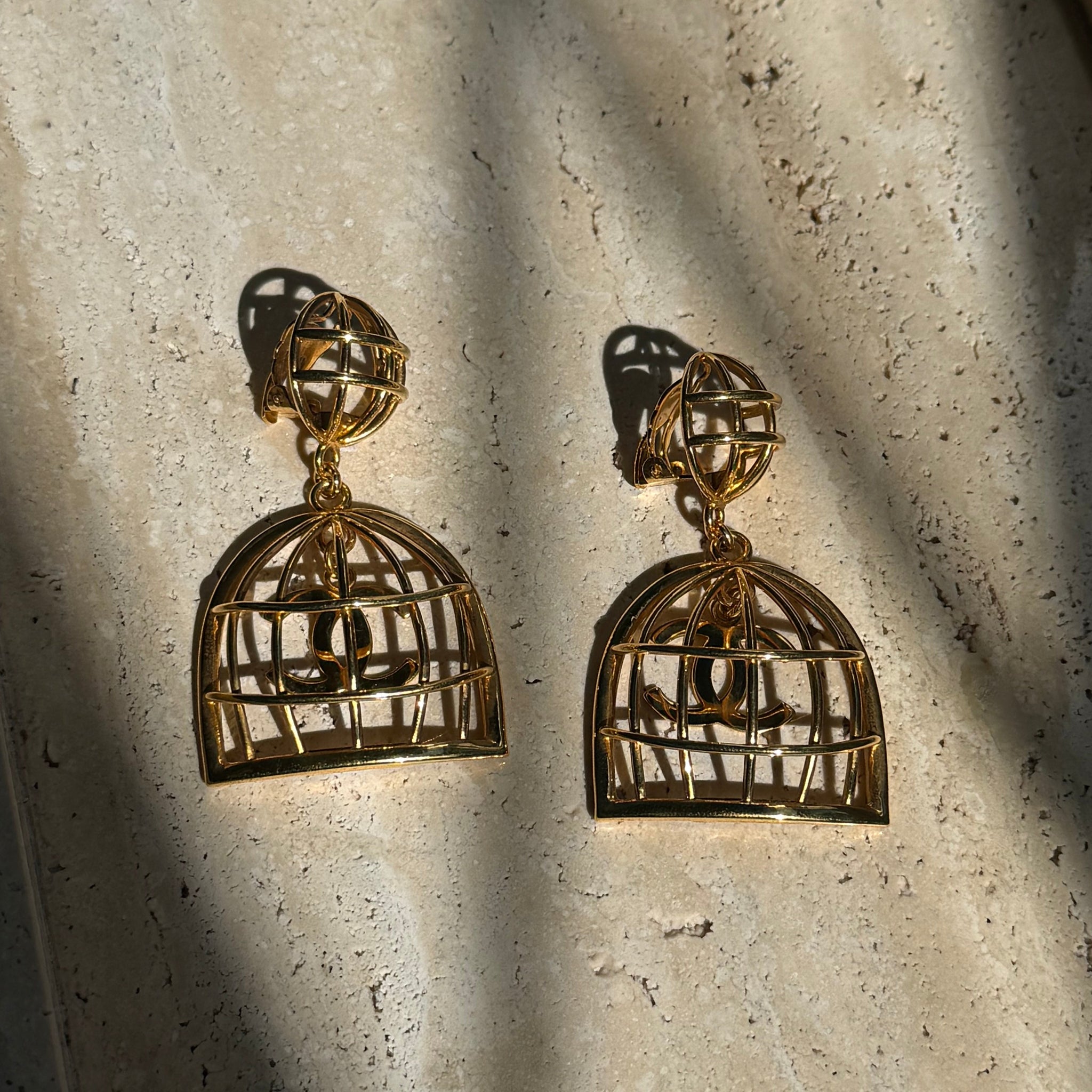 Chanel Vintage Birdcage Earrings by The Vintage New Yorker