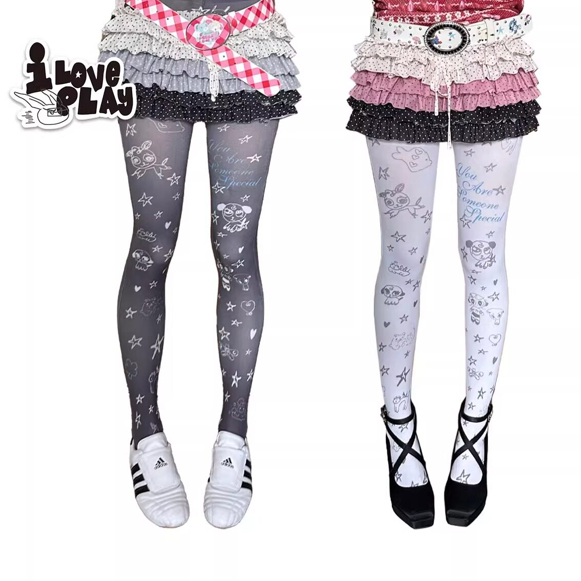Y2K Graffiti Print Tights – loveplay by Land Decora