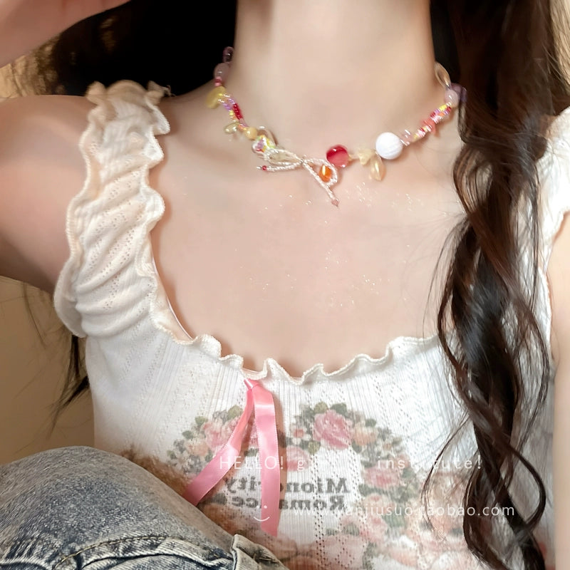 Decora Kei GIRL INSTITUTE Beaded Necklace | Vibrant Harajuku Fashion Accessory by Land Decora