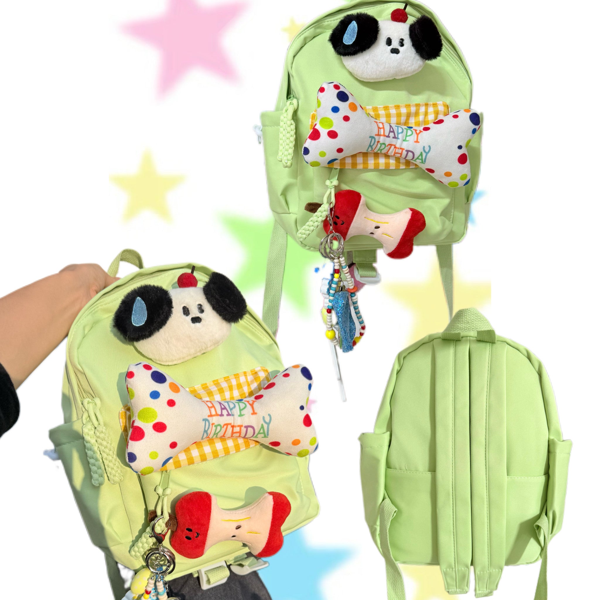 Light Green Puppy Birthday Backpack | Cute Style by Land Decora