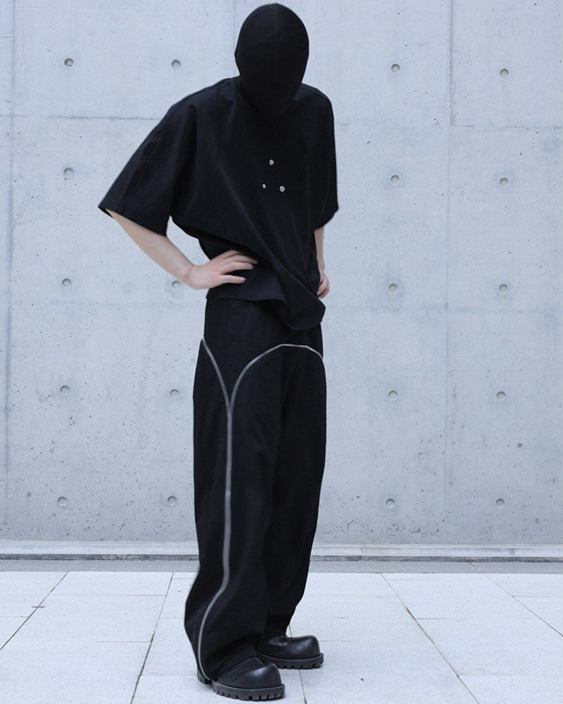 Reflective Curved Wide Track Pants by OFFCULTURE