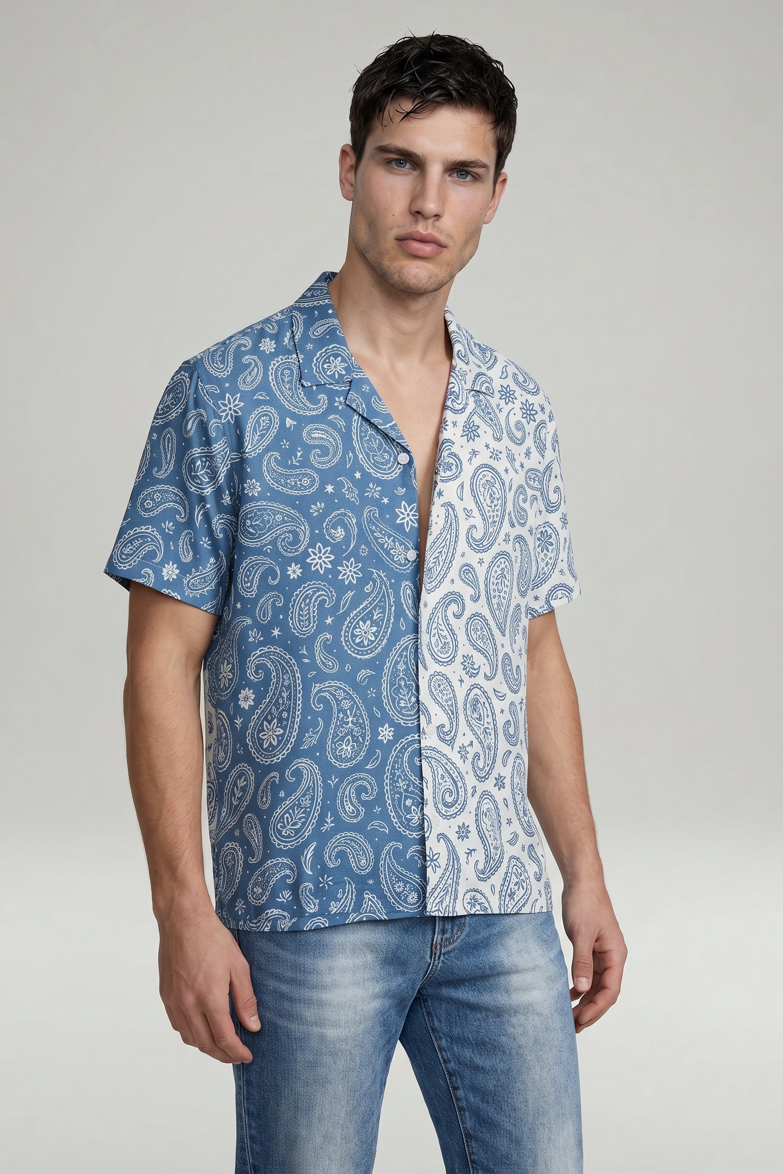 Bond Shirt Silk Outlaw Short Sleeve Button Down by MONFRERE
