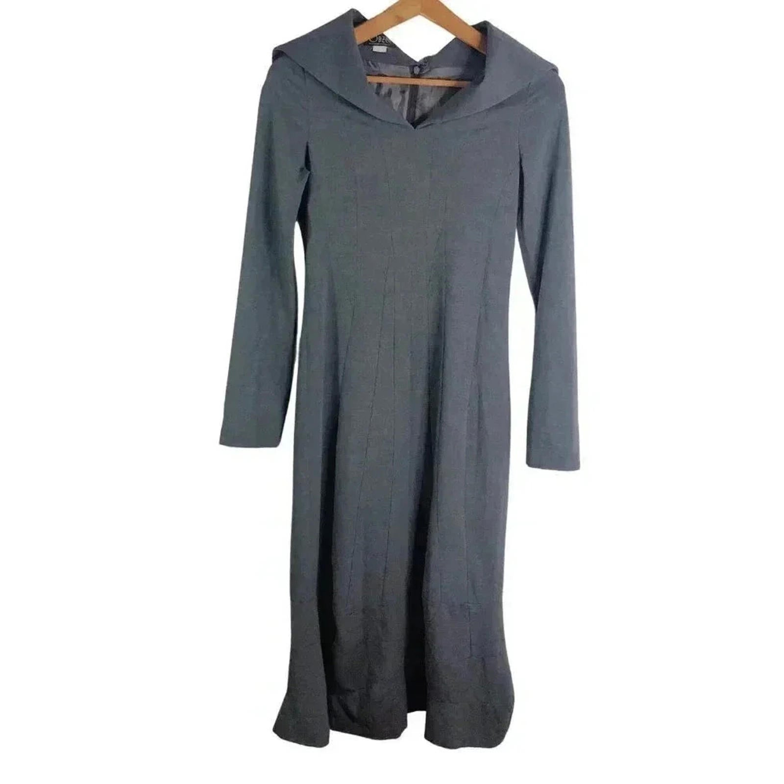 Vintage 90s Obzee by Kang Jin Young Grey Midi Dress Minimalist Brutali by Hot Girl Secondhand
