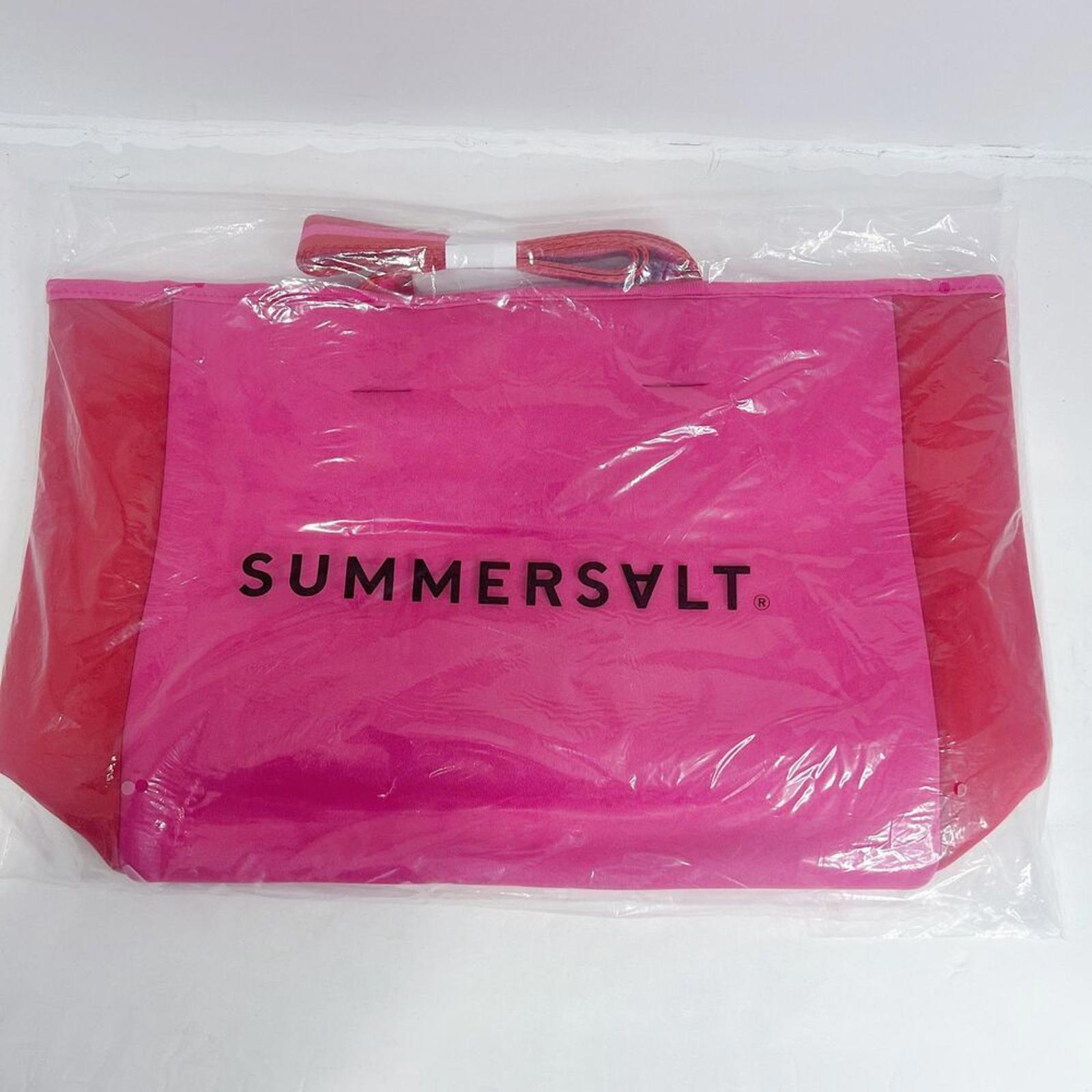 NWT Anthropologie SUMMERSALT Pink and Red Neoprene Summer Beach Tote by Hot Girl Secondhand