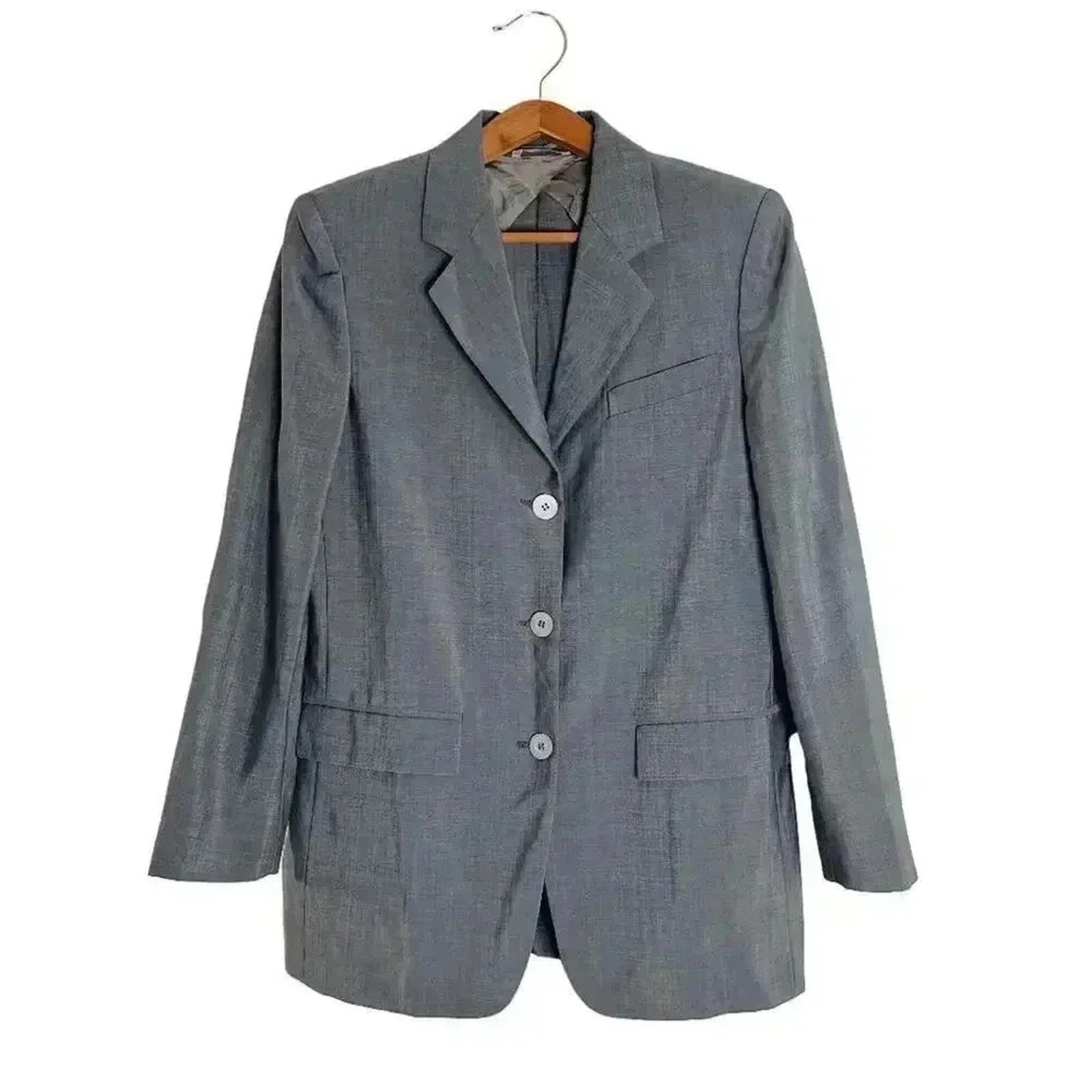 Vintage Max Mara Women's Grey Wool Blazer Size 8 Business Casual Offic by Hot Girl Secondhand