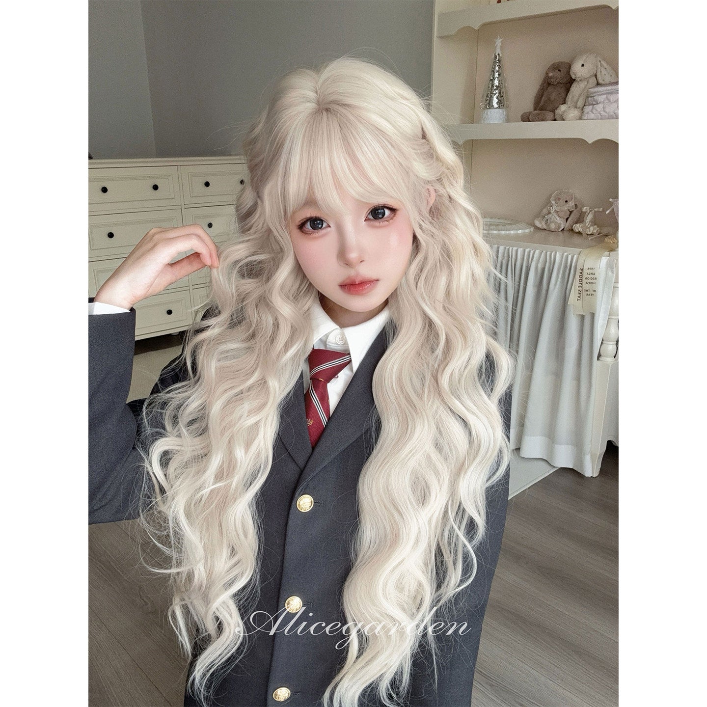 Moonlight Long Curly Wig | Korean Girly Lolita Hair Accessory by Land Decora