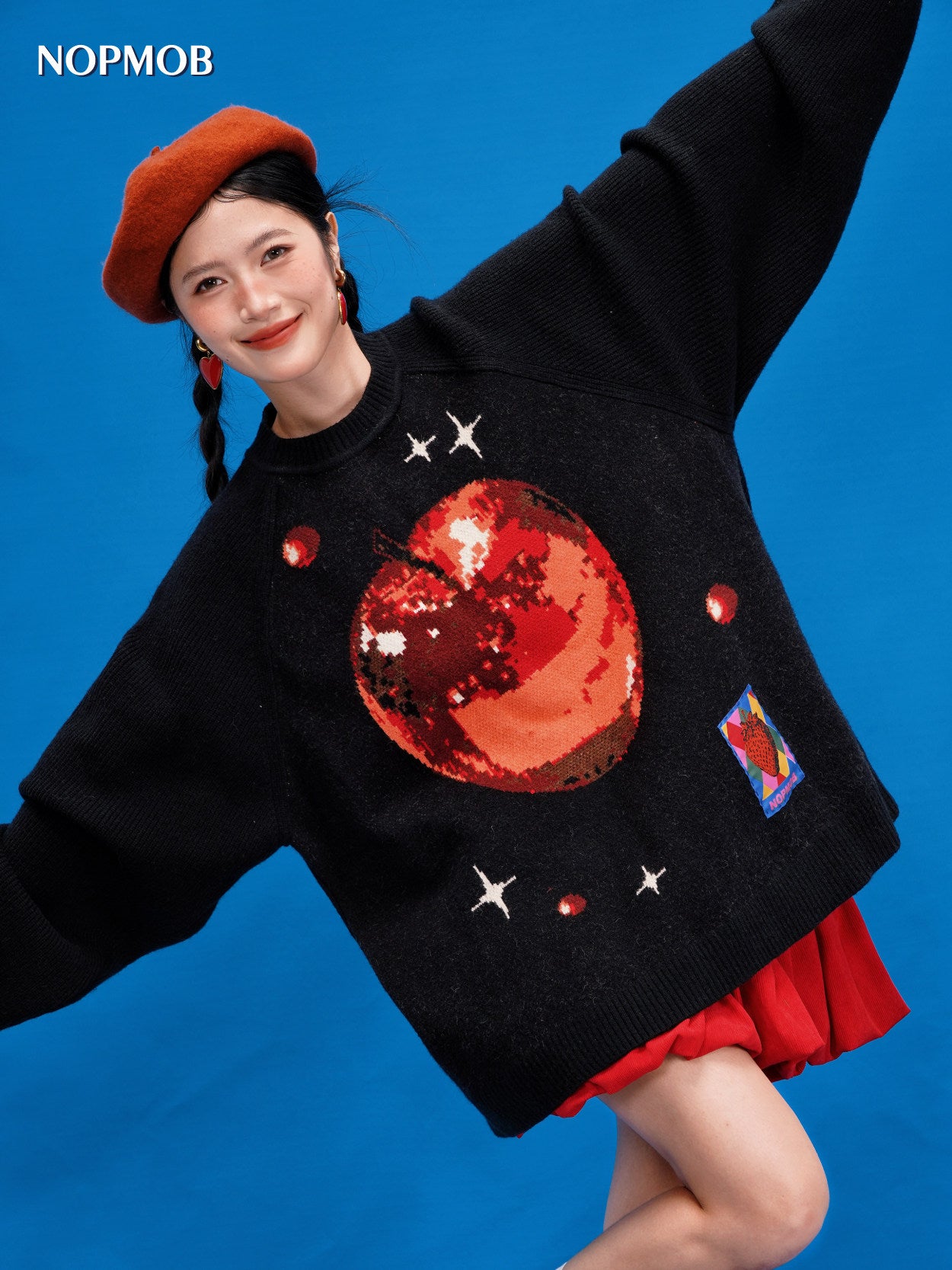Decora Kei Star Apple Knit Sweater - NOPMOB by Land Decora