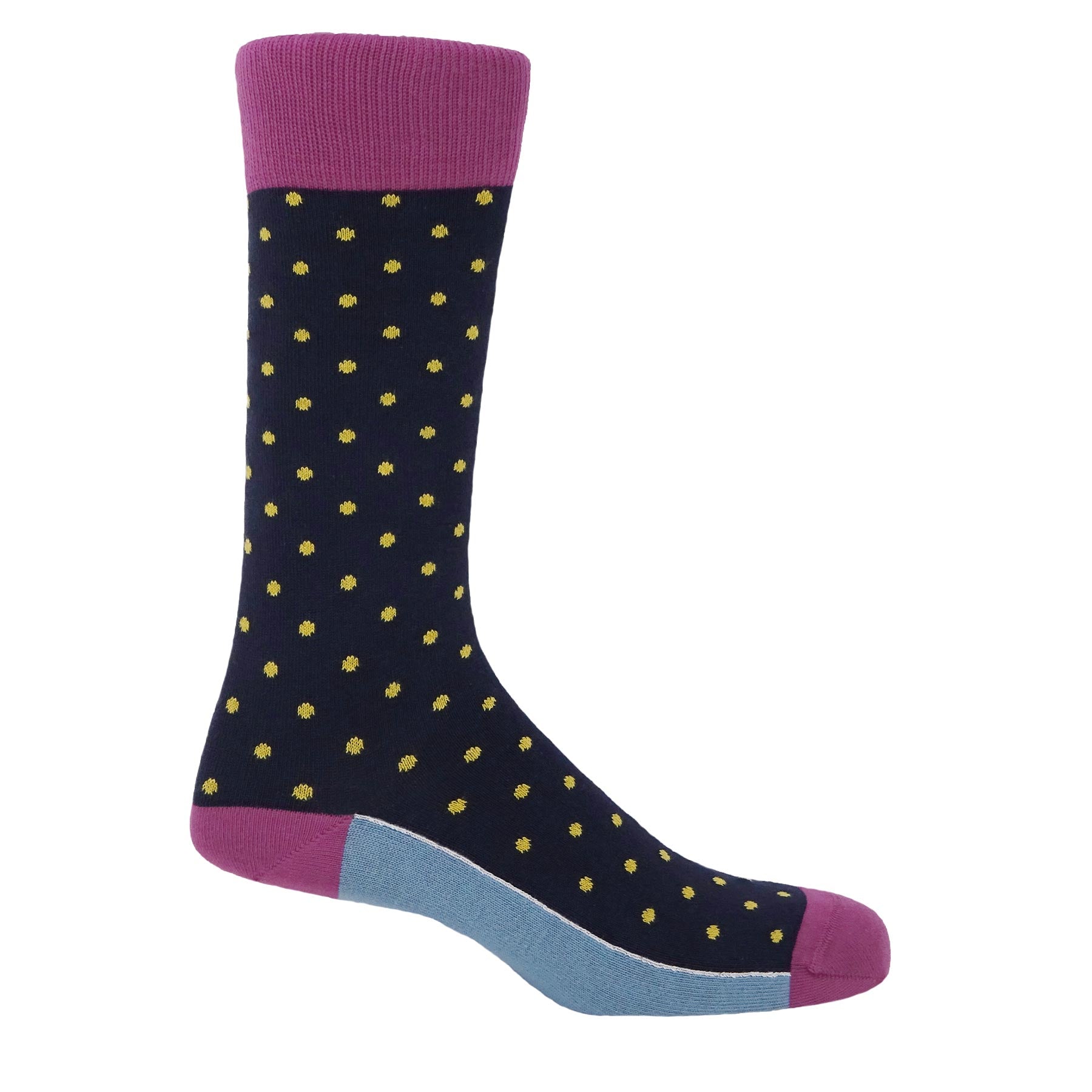 Pin Polka Men's Socks - Midnight by Peper Harow