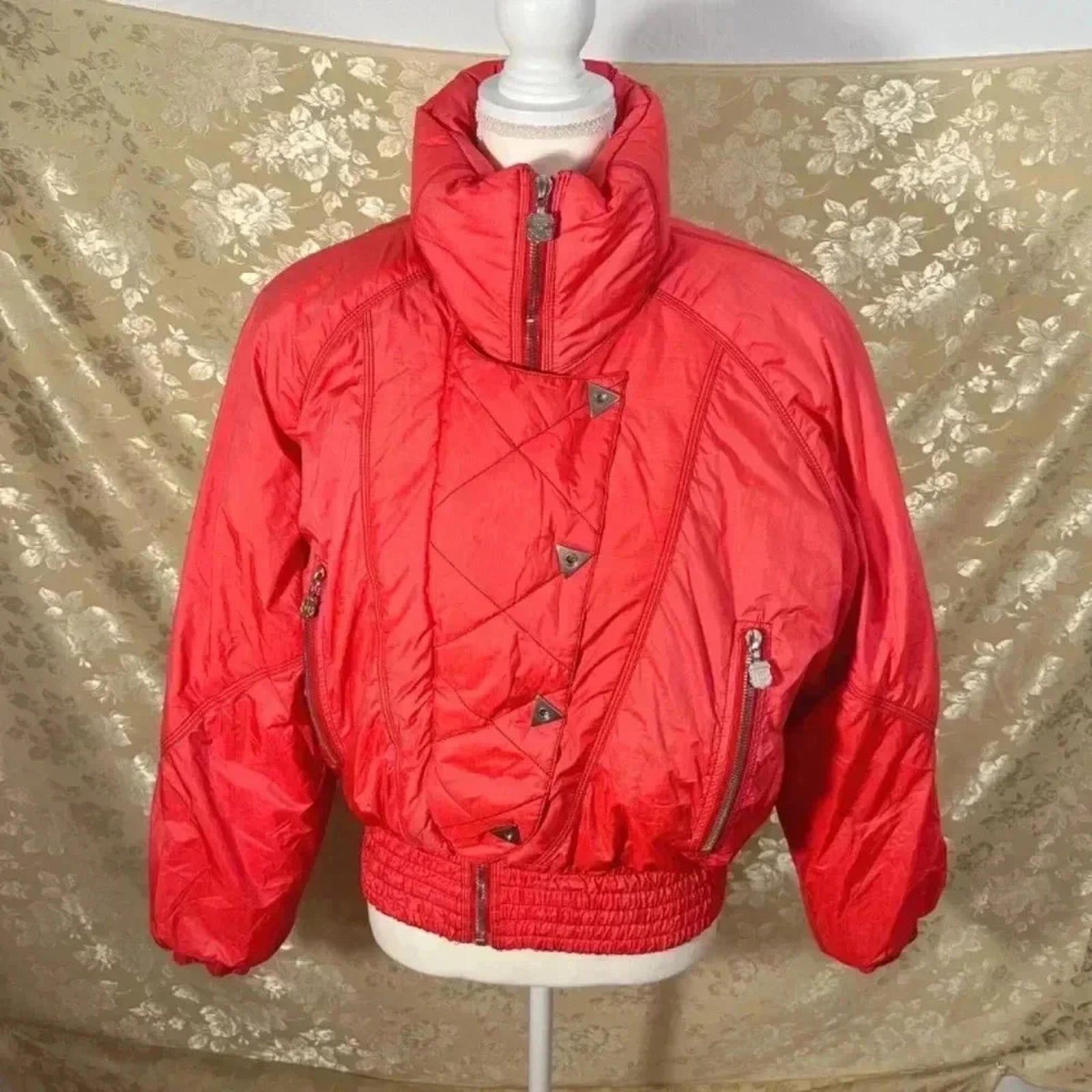 Vintage Kaelin Bright Orange Ski Jacket Size 8 by Hot Girl Secondhand