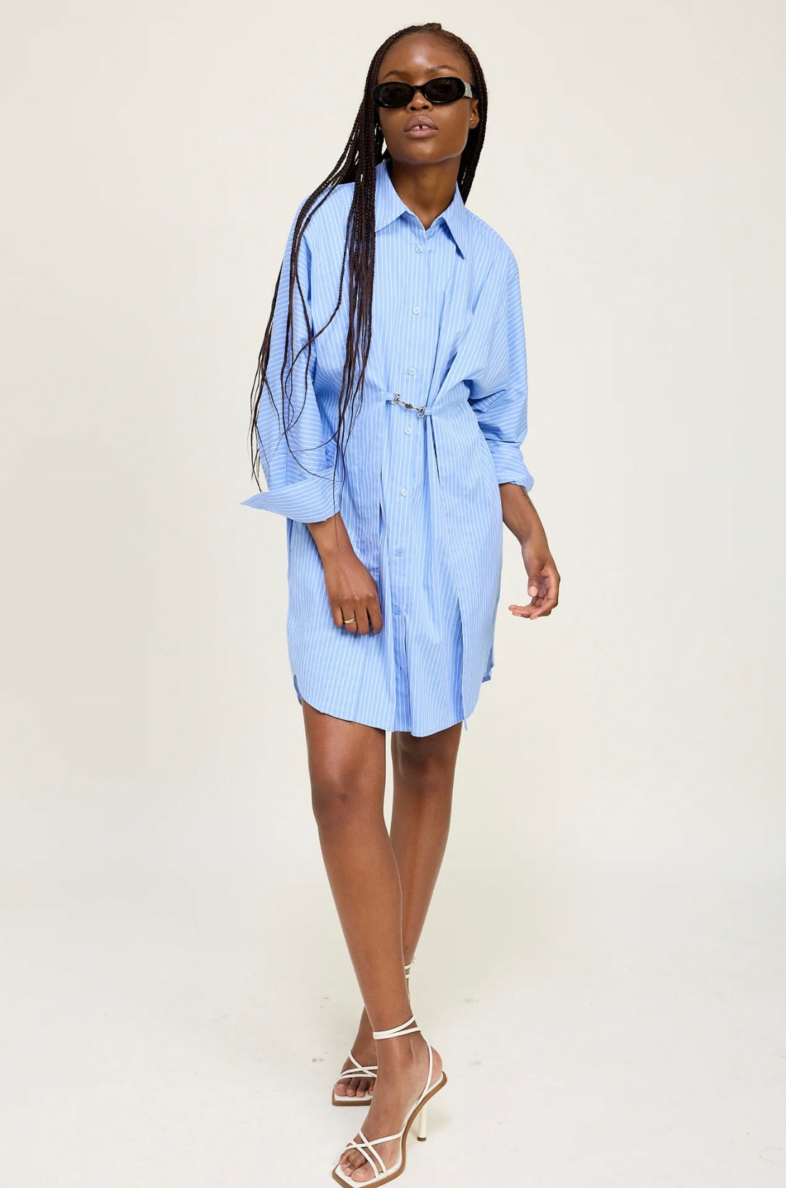 Lilith Stripe Mini Shirt Dress by Sierra Deene
