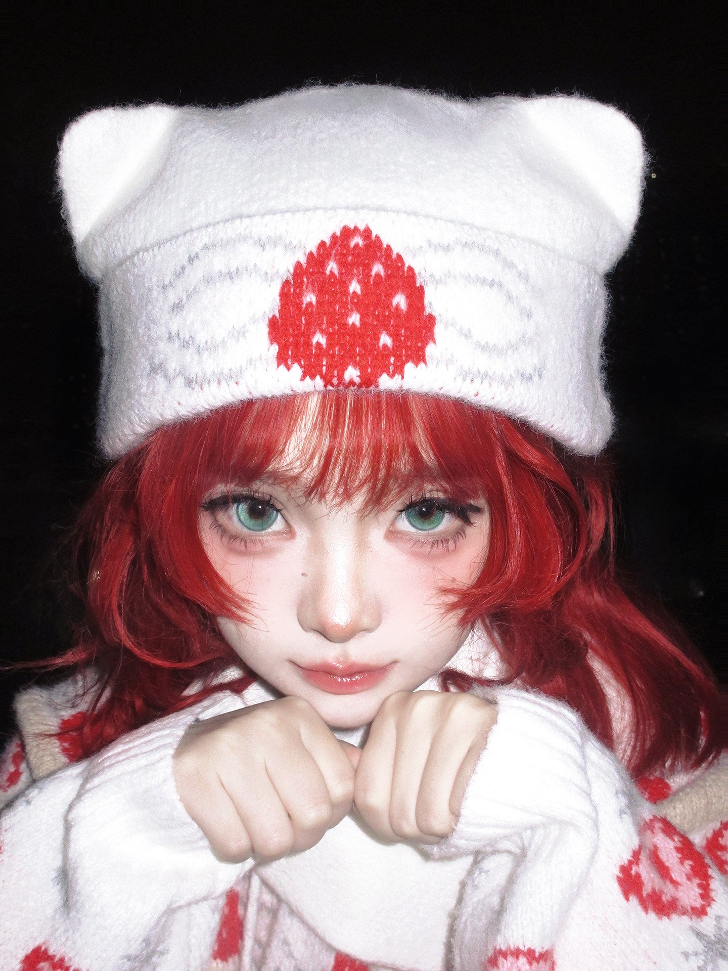Kawaii Cat Ear Knit Beanie - daytoday by Land Decora
