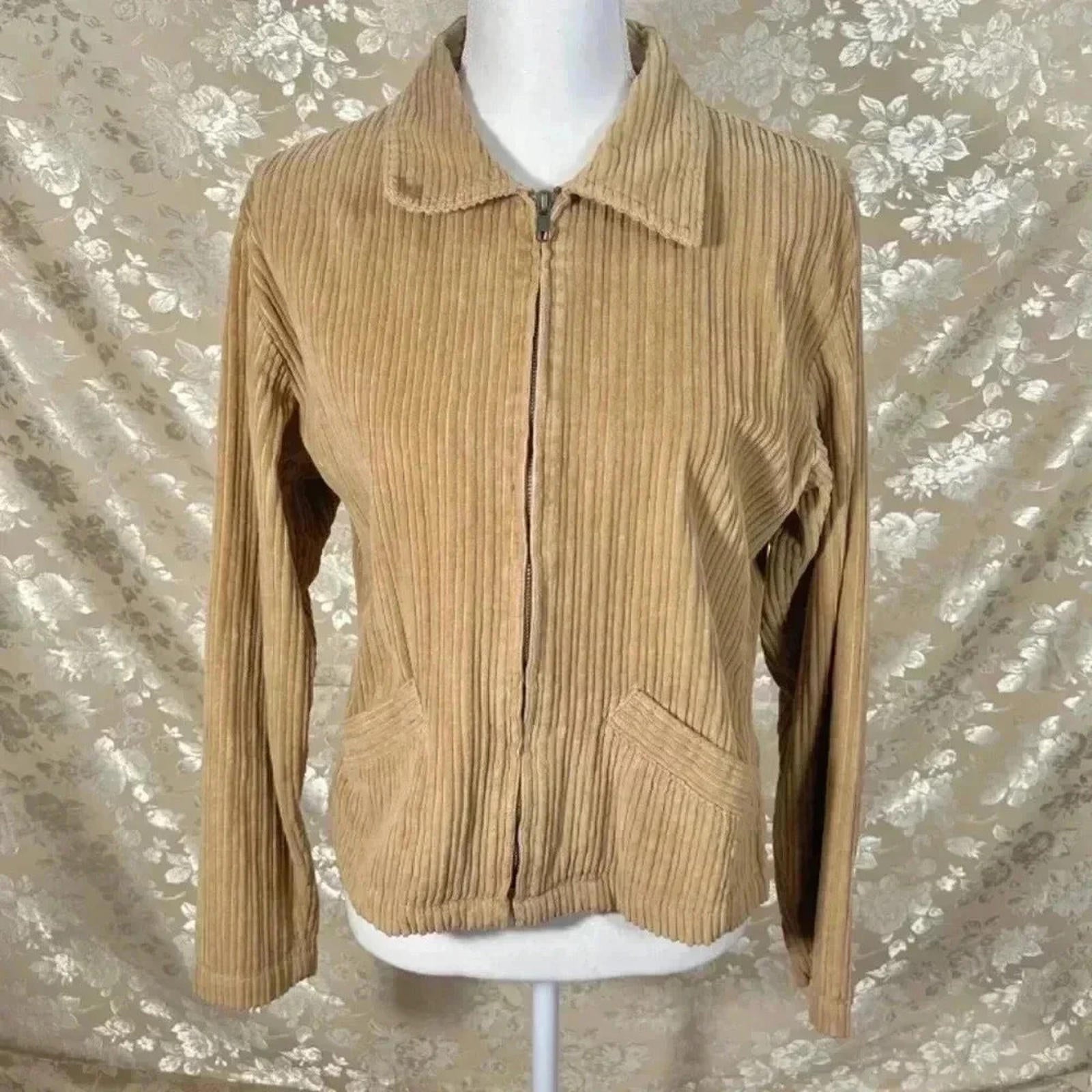 y2k Vintage DCC Clothing Tan Corduroy Jacket Size M by Hot Girl Secondhand