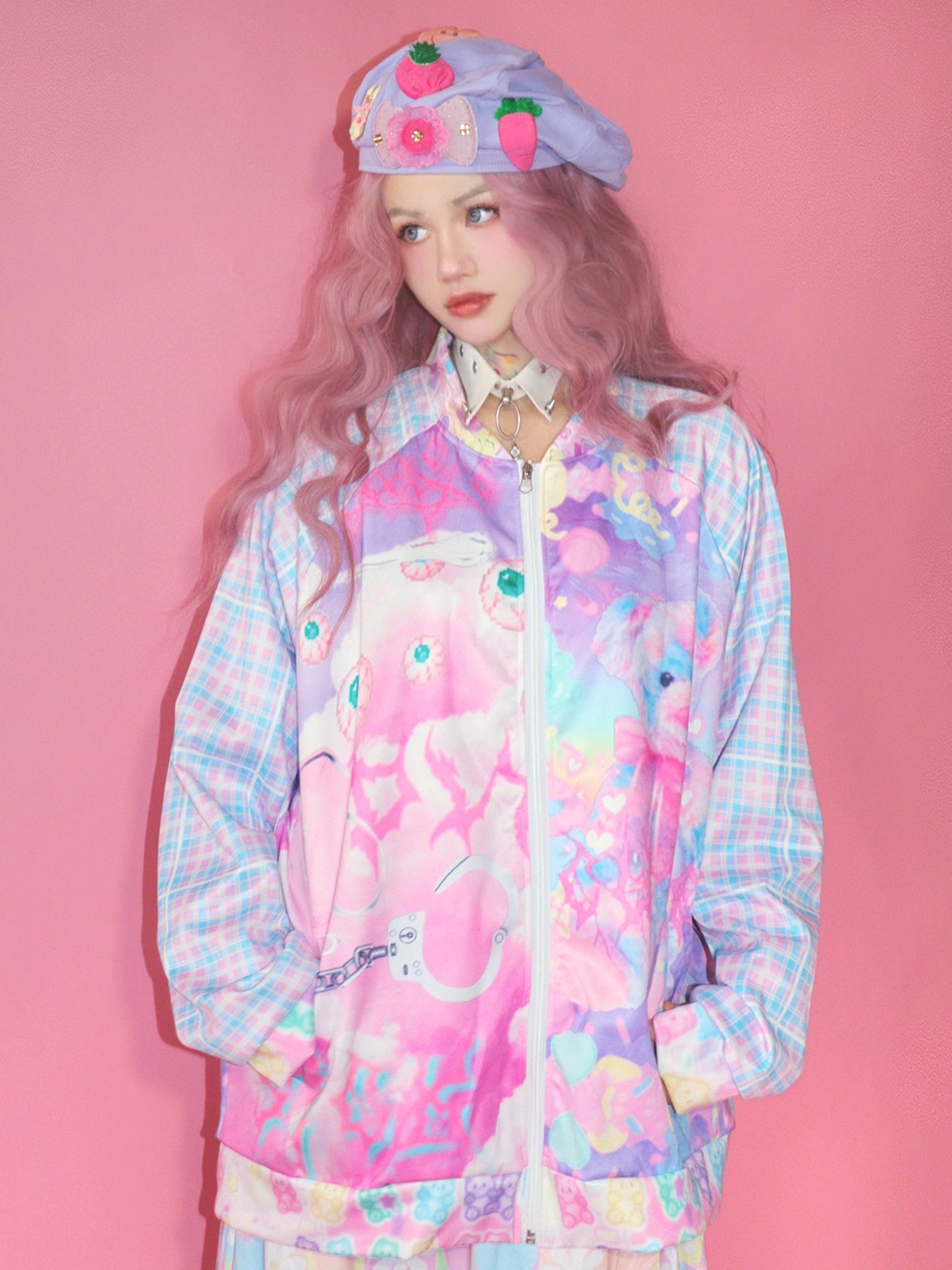 Decora Fashion Leerroo Colorful Print Baseball Jacket - Harajuku Fashion Leisure Topwear by Land Decora