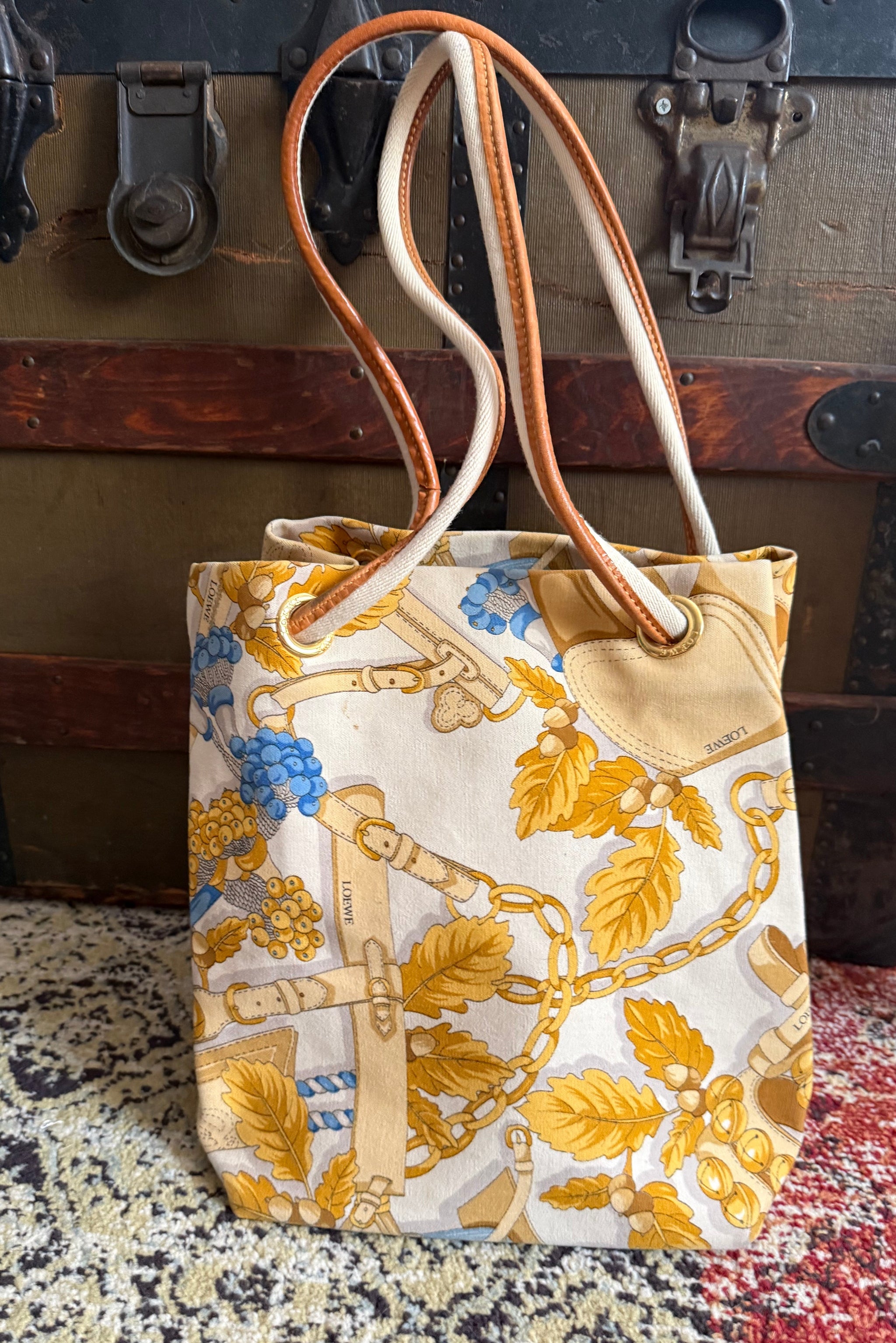 Loewe Vintage Scarf Print Tote by The Vintage New Yorker