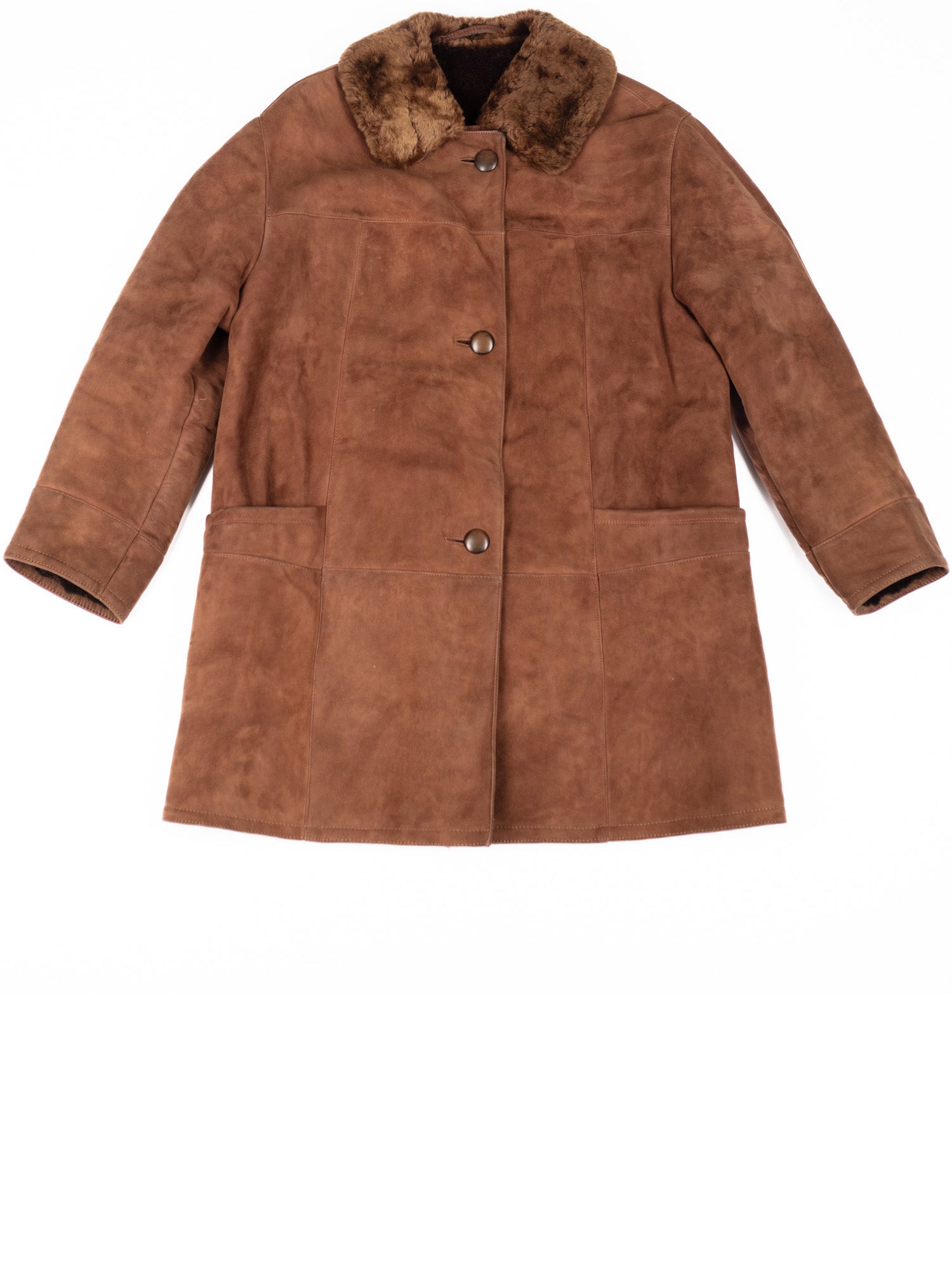 Vintage 60's Women Sheepskin Coat in Brown by Northern Grip