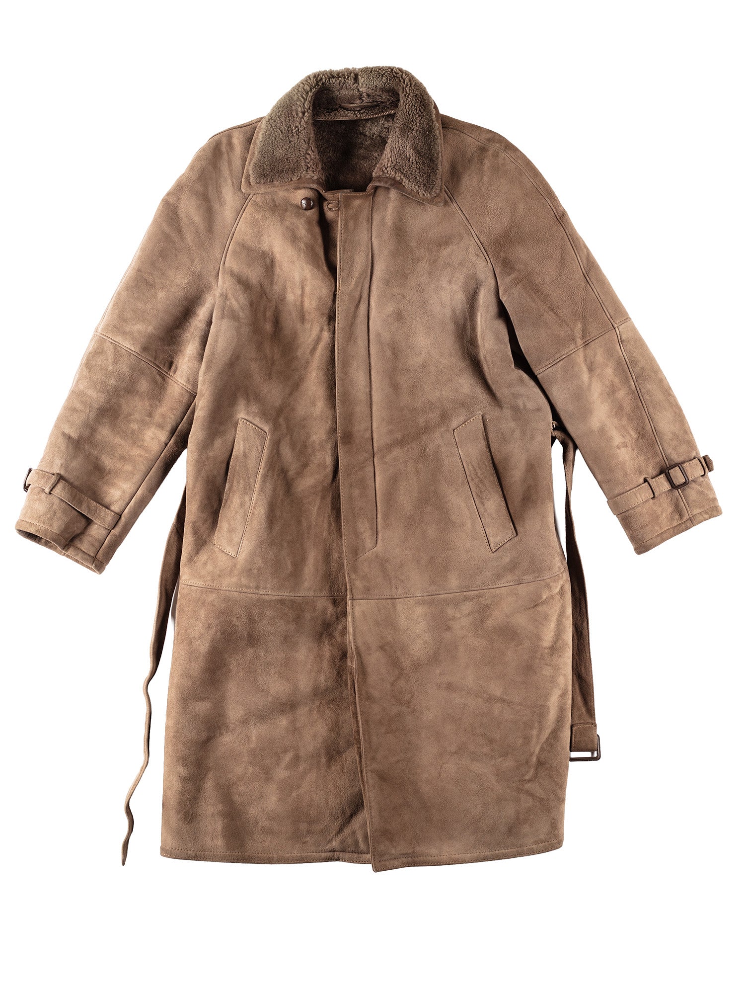 Vintage 80's Men Sheepskin Coat in Beige by Northern Grip