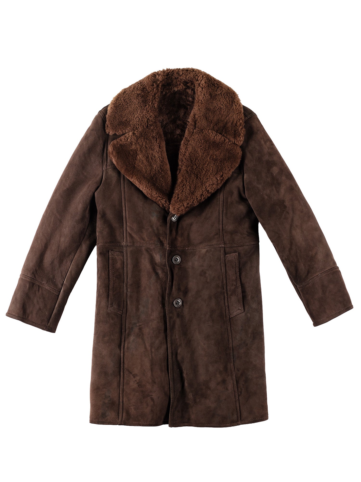 Vintage 70's Men Sheepskin Coat in Brown by Northern Grip