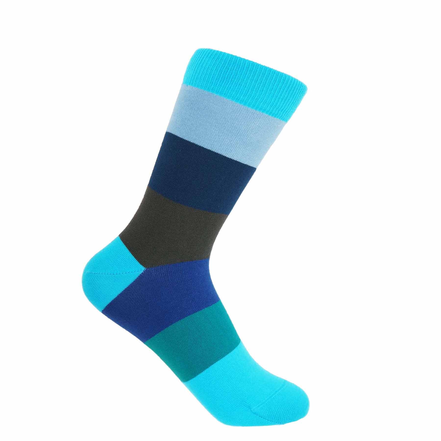 Block Stripe Women's Socks - Aqua by Peper Harow