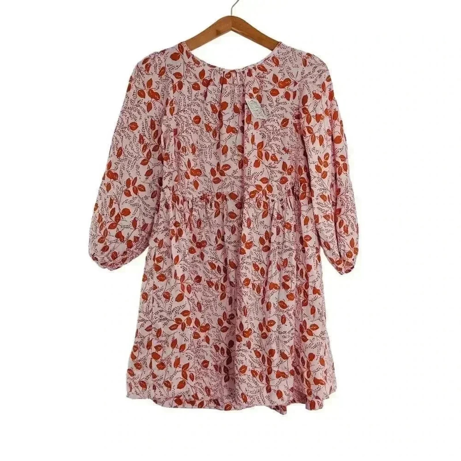 NWT Free People Paper Hearts Light Pink Floral Babydoll Dress Boho Siz by Hot Girl Secondhand