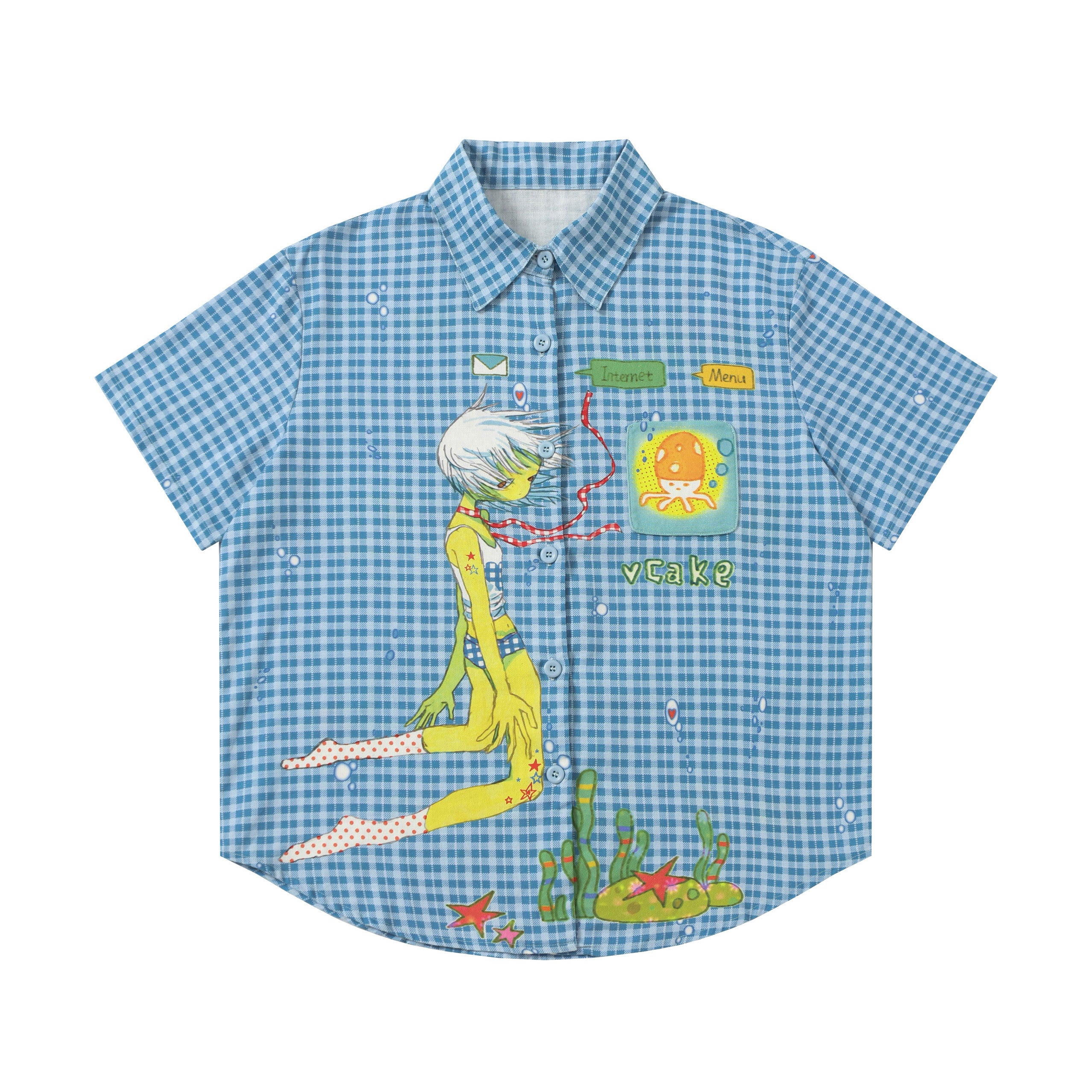 Blue Plaid Cotton Shirt – BlackBerry by Land Decora