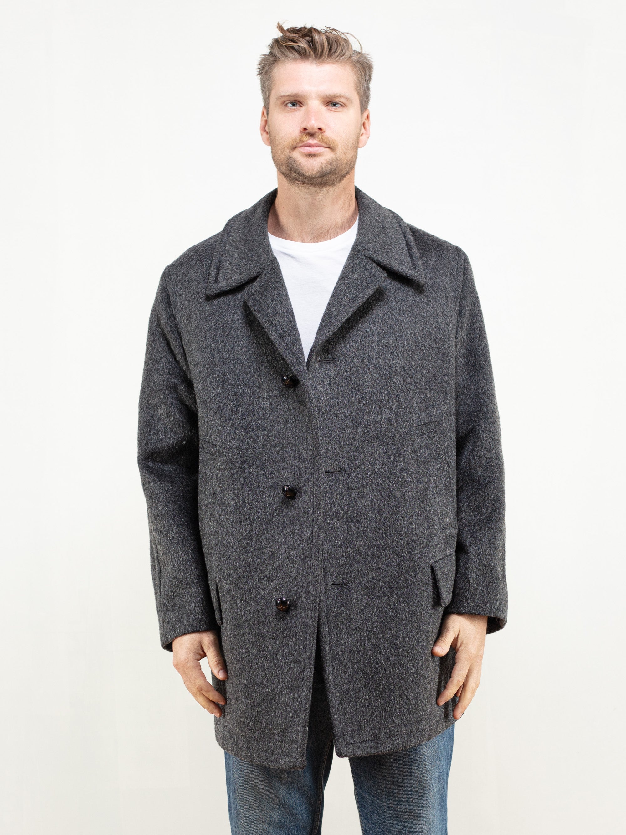 Vintage 90's Men Wool Blend Coat by Northern Grip