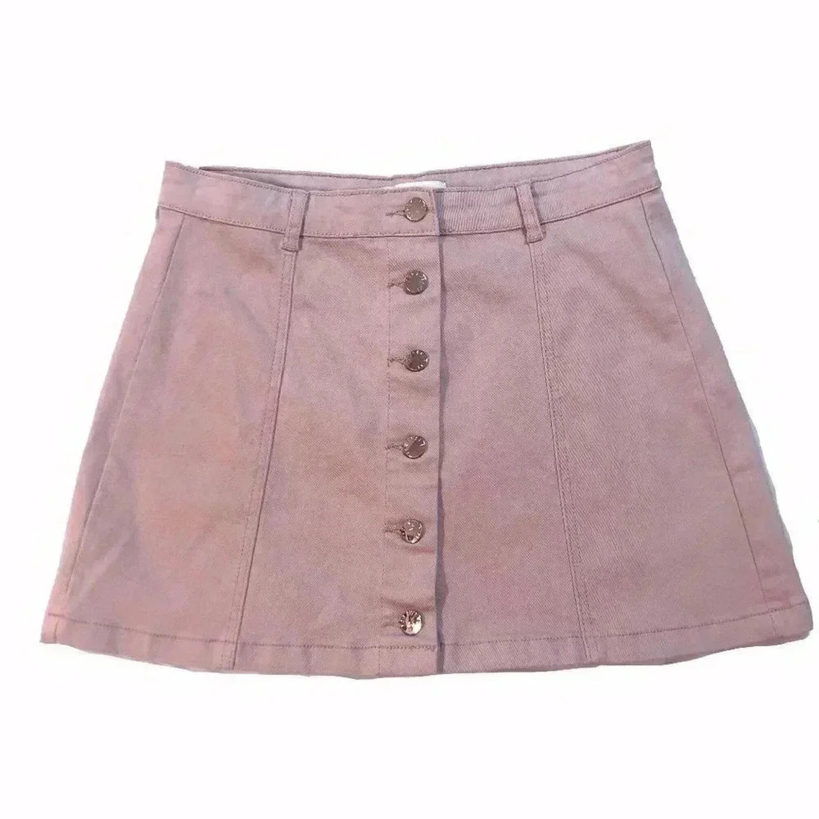 Forever 21 Button Up Mini Skirt Light Pink Ballerina Pink Women's Size by Hot Girl Secondhand