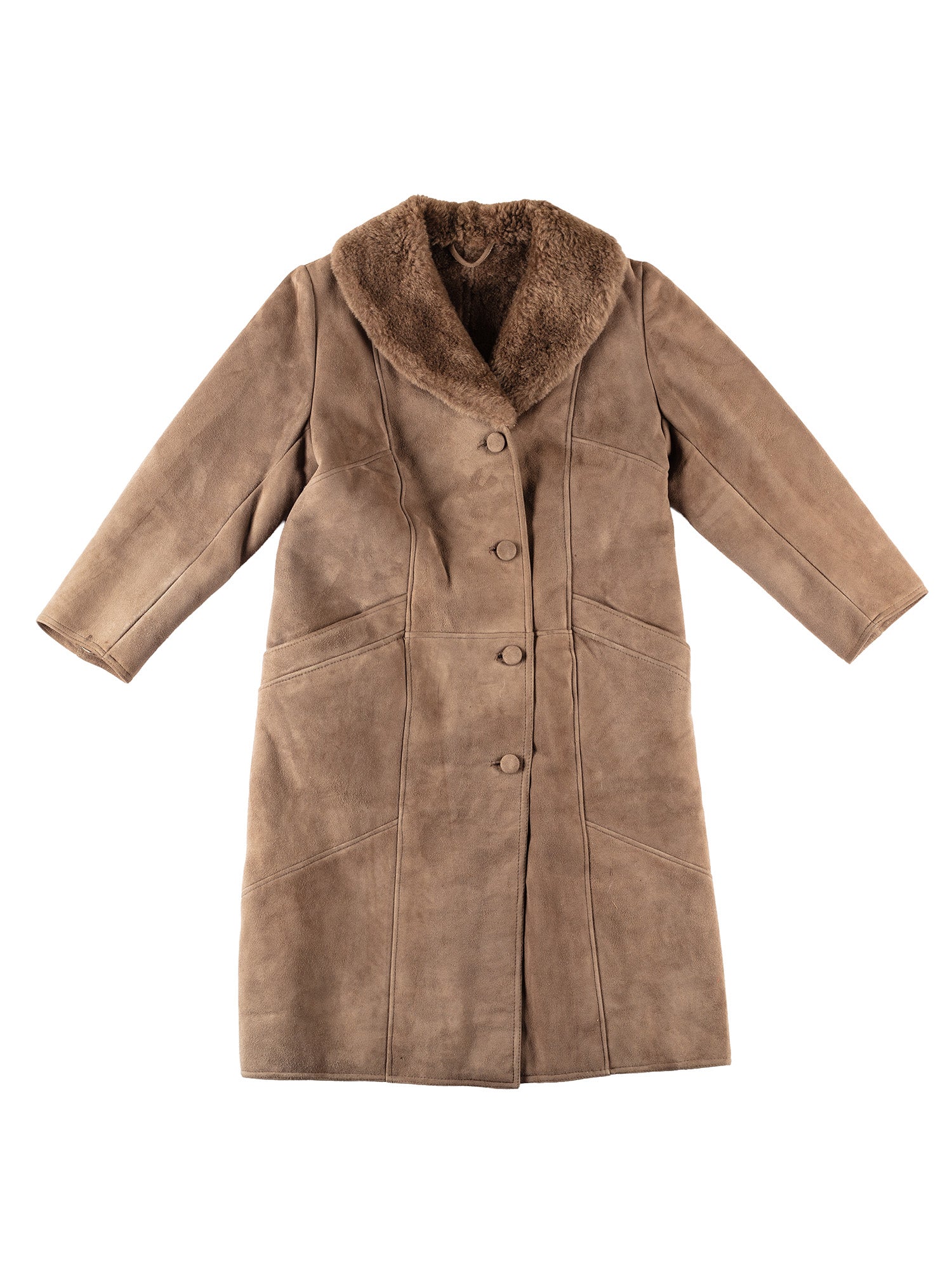 Vintage 80's Women Sheepskin Coat in Brown by Northern Grip
