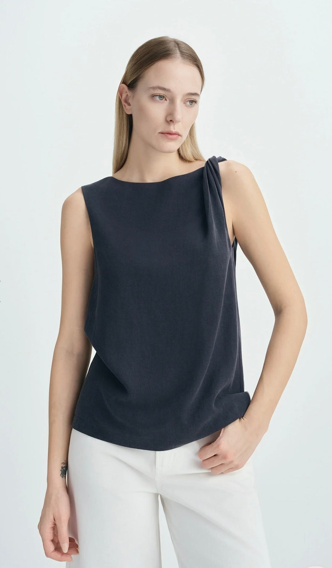 Rue Sophie Lucida Twist Shoulder Top by Sierra Deene