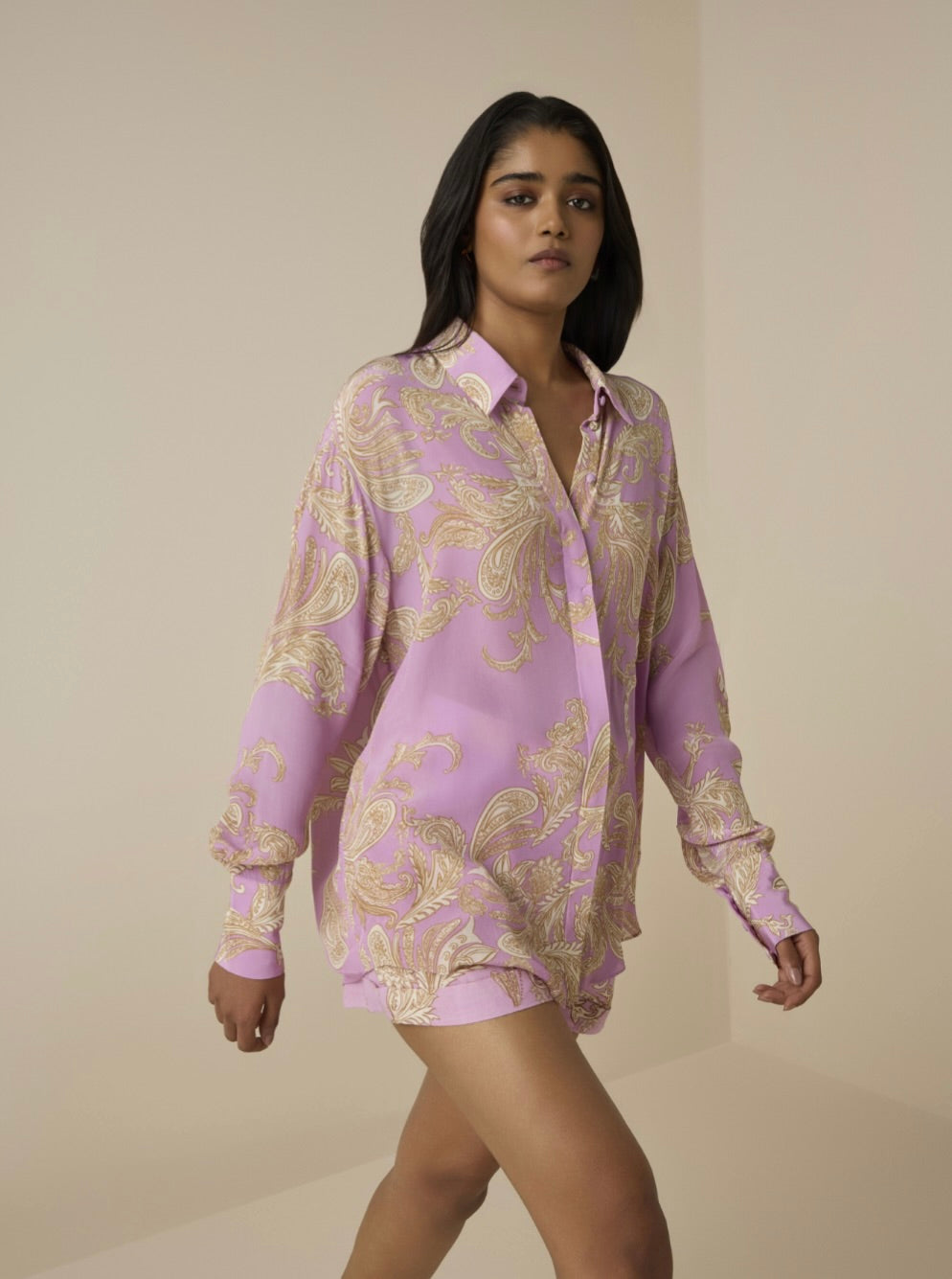 Jiah Crepe Oversized Shirt by Sierra Deene