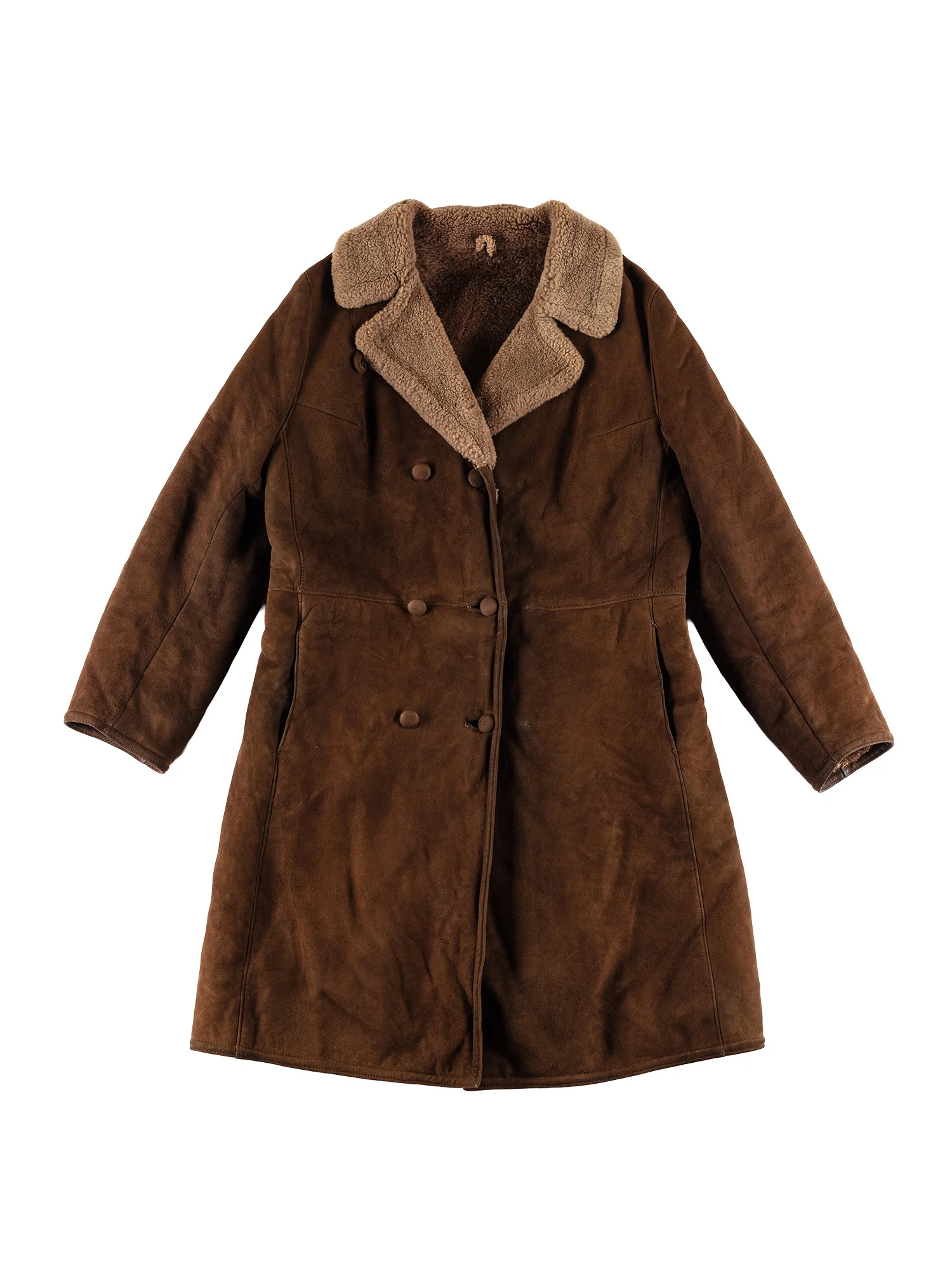 Vintage 80's Women Sheepskin Coat in Brown by Northern Grip