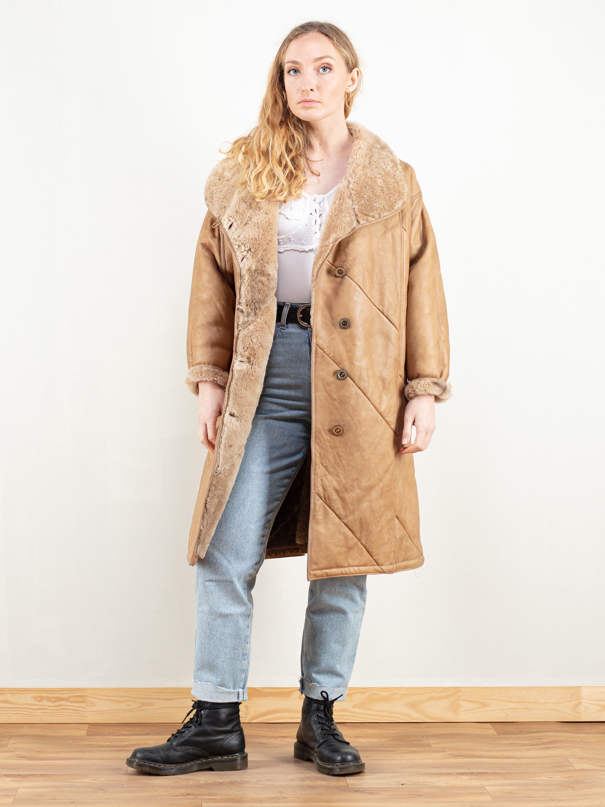 Vintage 70's Women Sheepskin Coat by Northern Grip